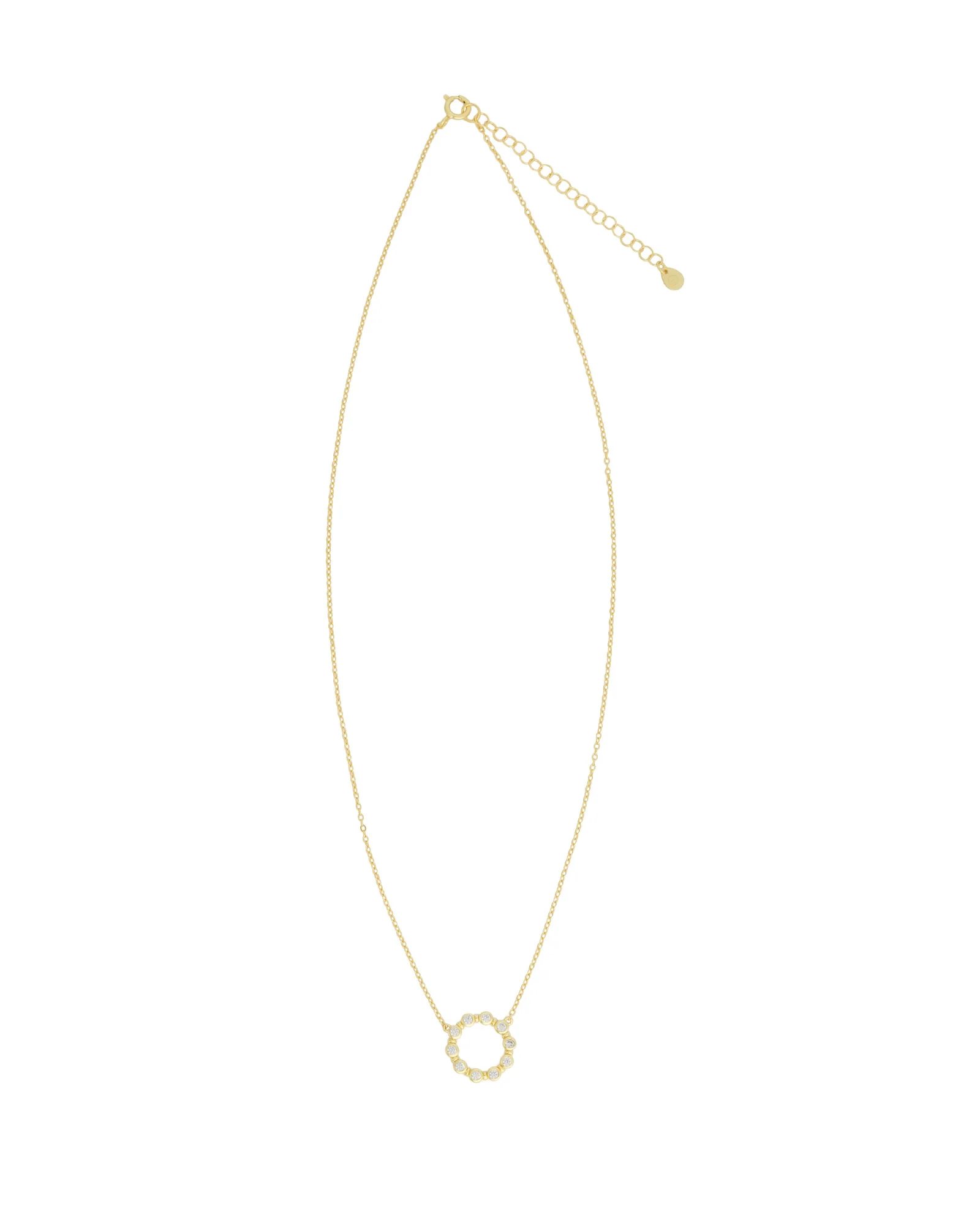 Open Circle CZ Necklace - Image 3