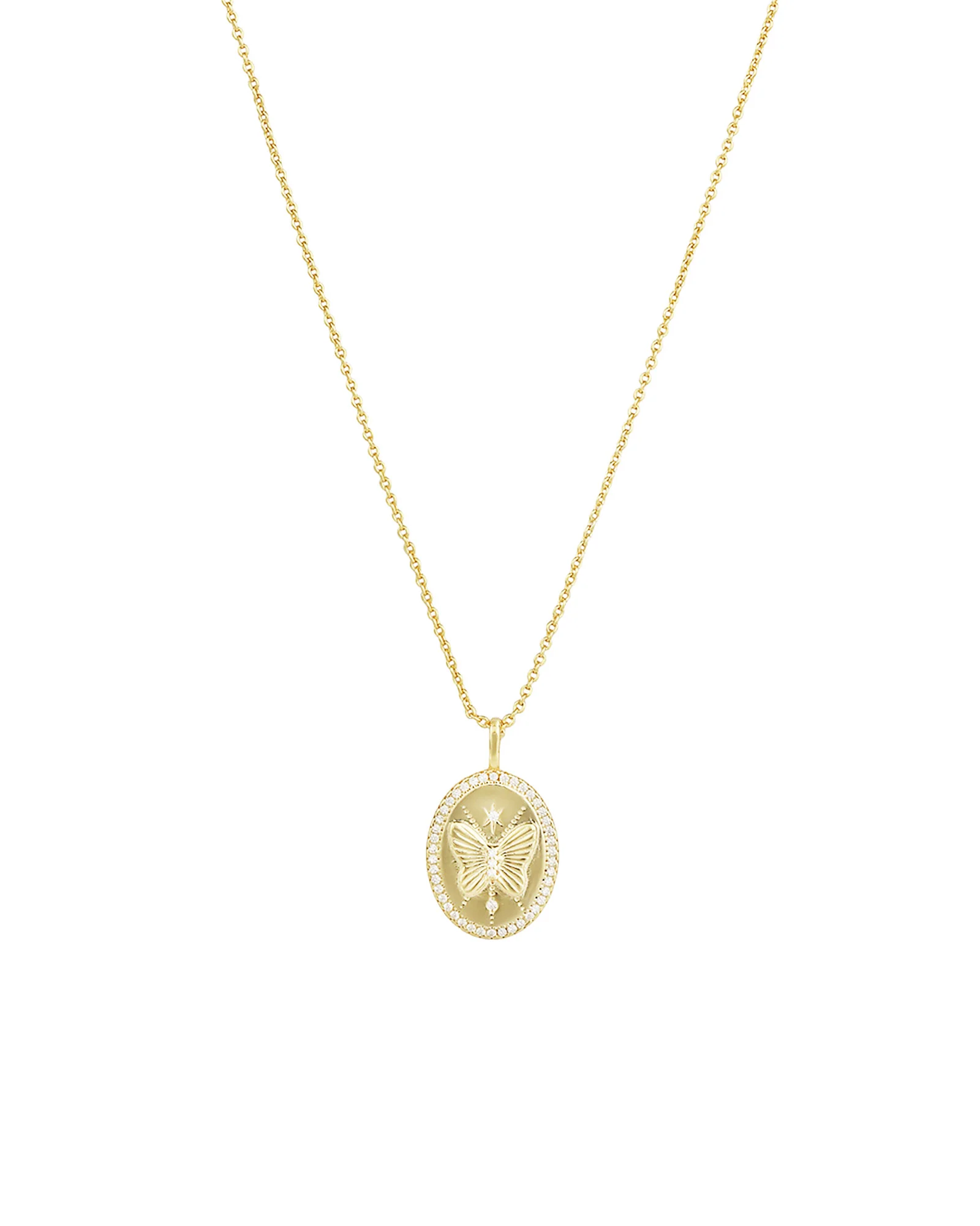 Oval Butterfly Necklace