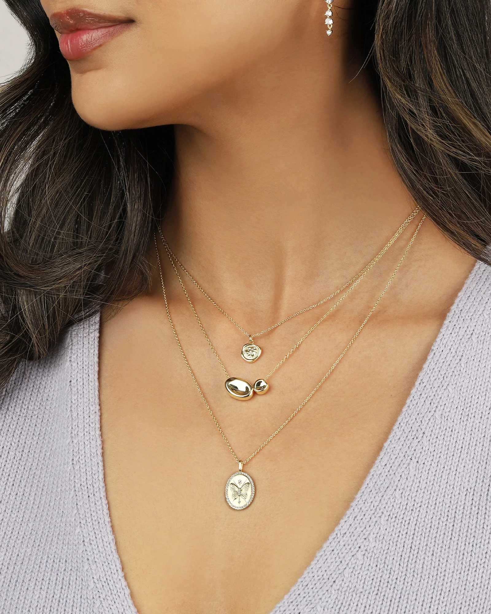 Oval Butterfly Necklace - Image 4