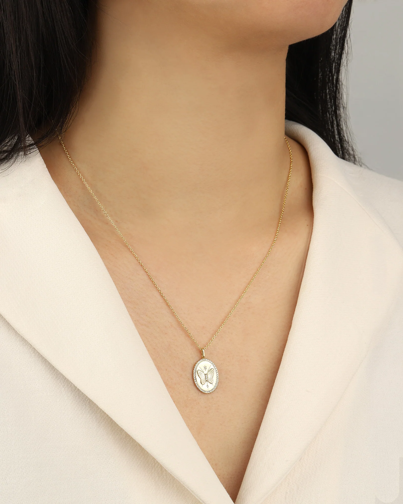 Oval Butterfly Necklace - Image 5