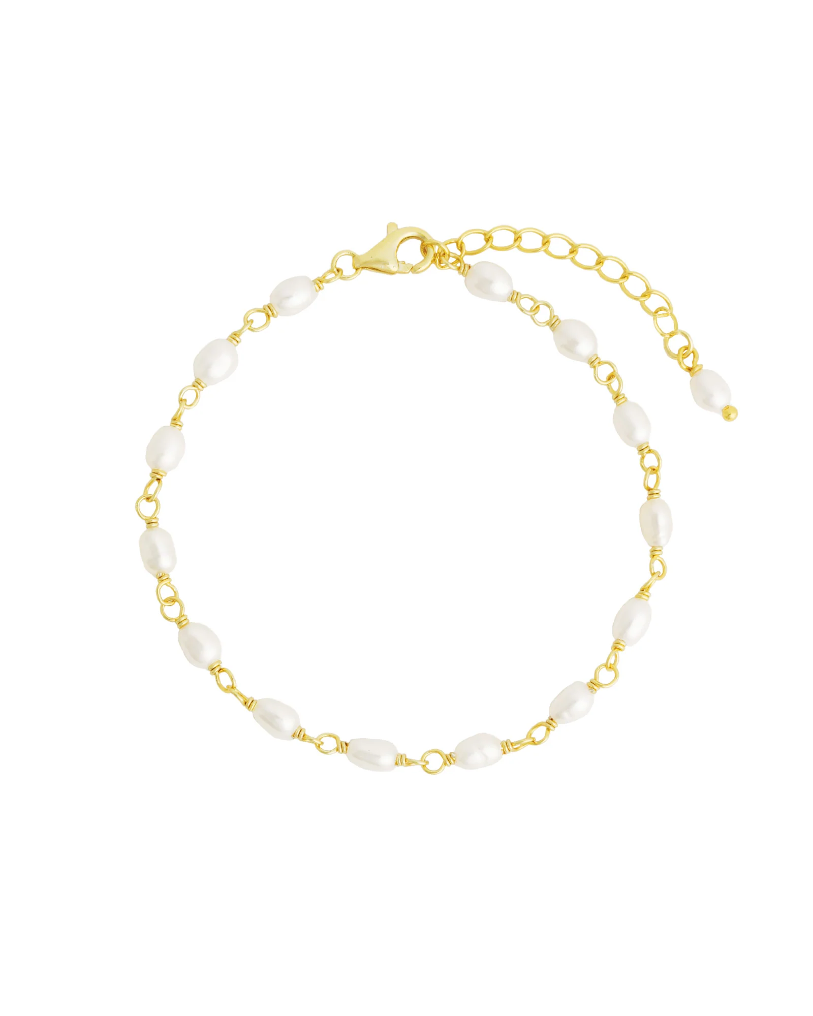 Oval Pearl Link Bracelet