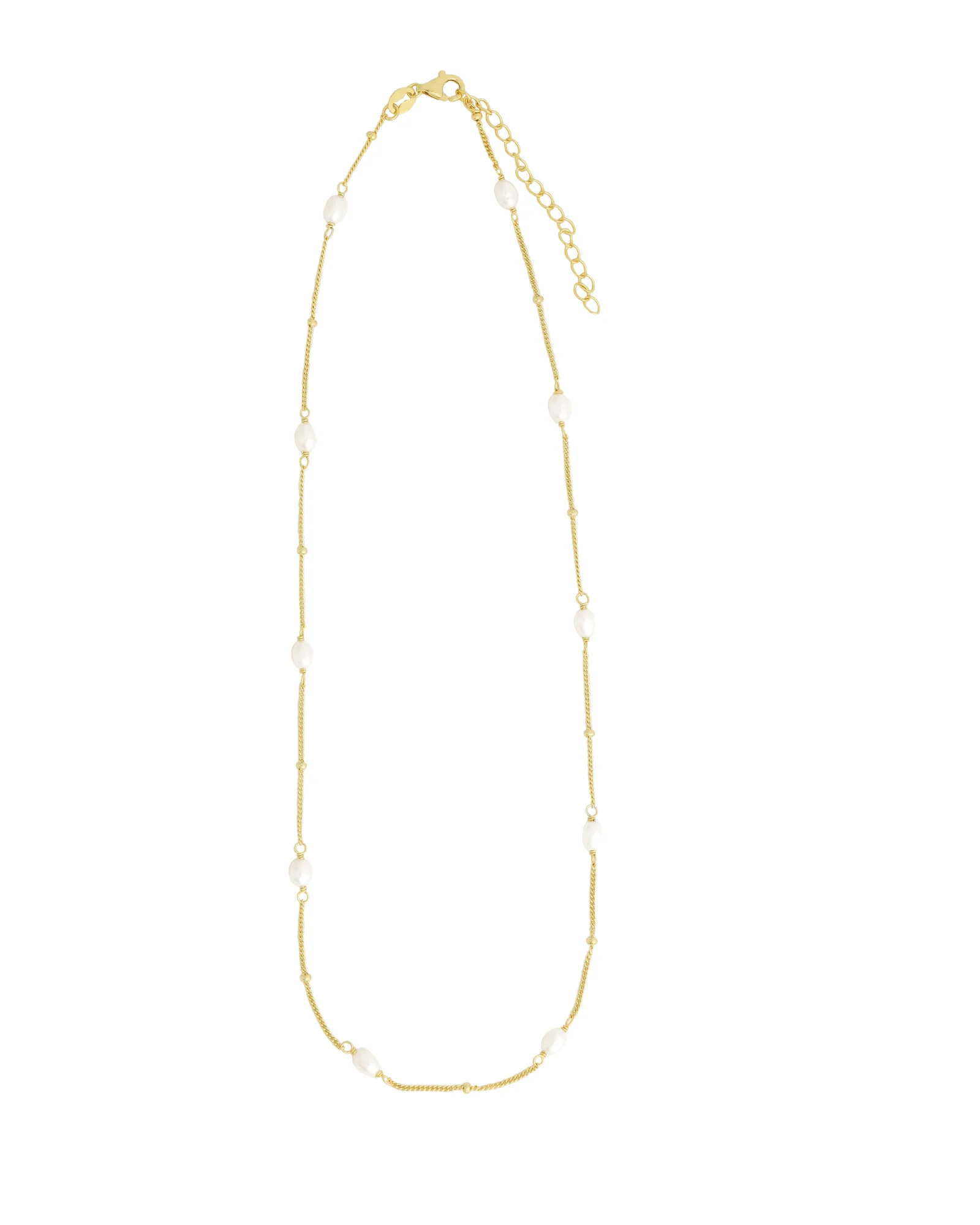 Oval Pearl Station Necklace - Image 3