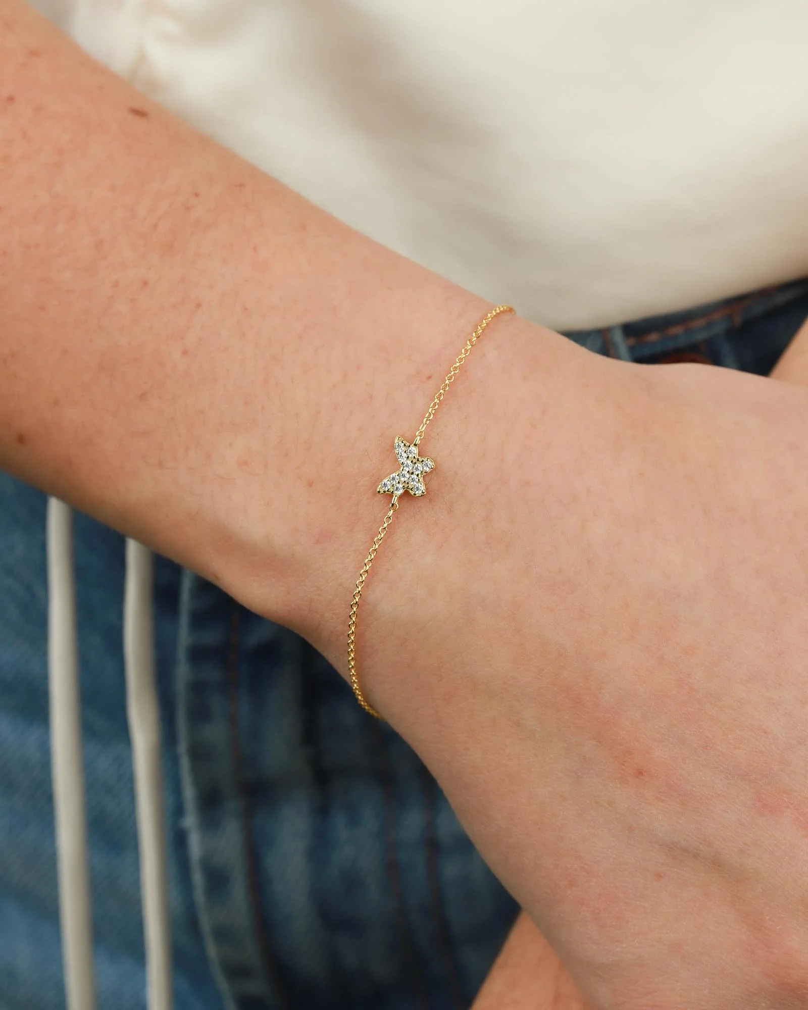 Pavé CZ Butterfly Bracelet - Image 2