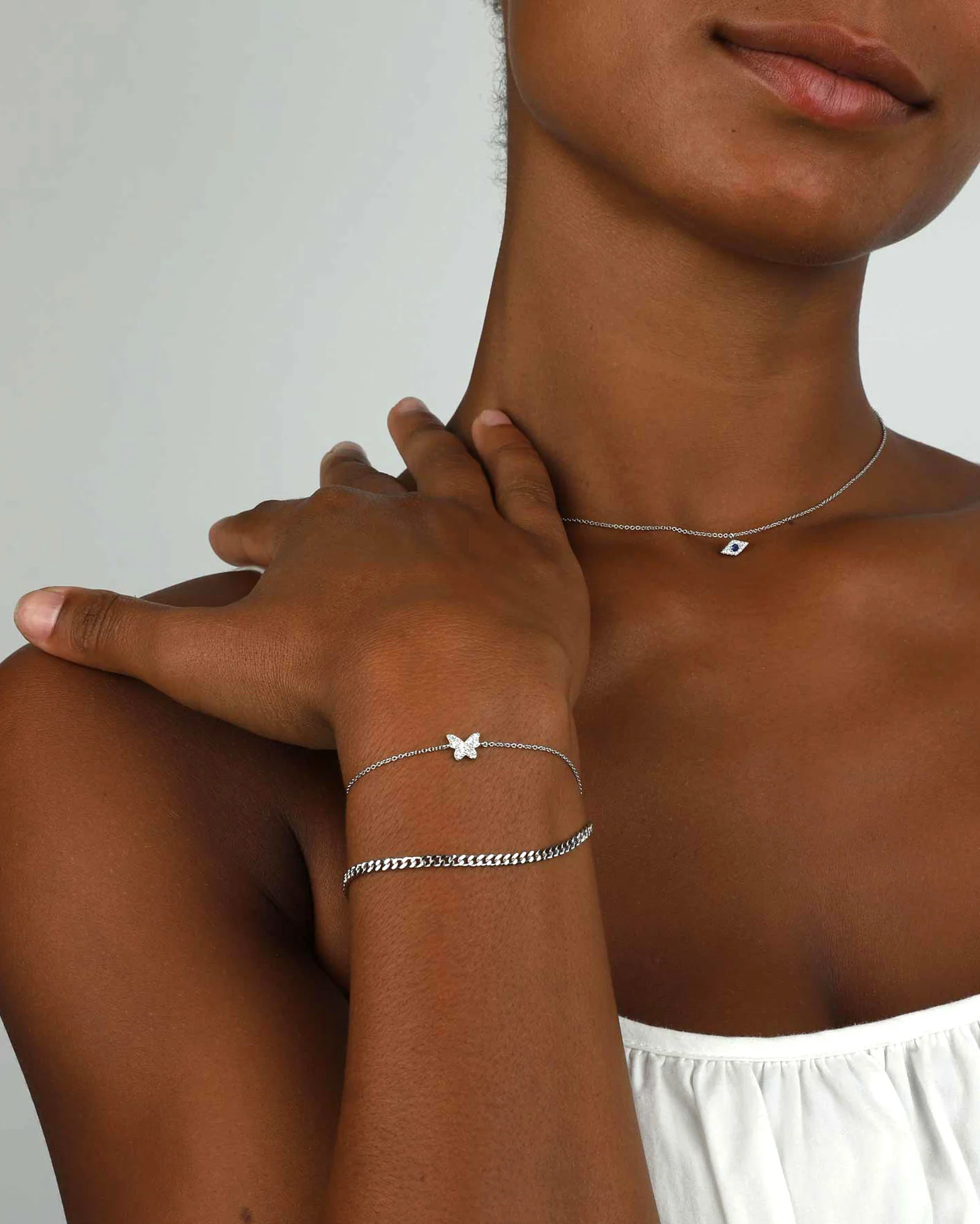 Pavé CZ Butterfly Bracelet - Image 2