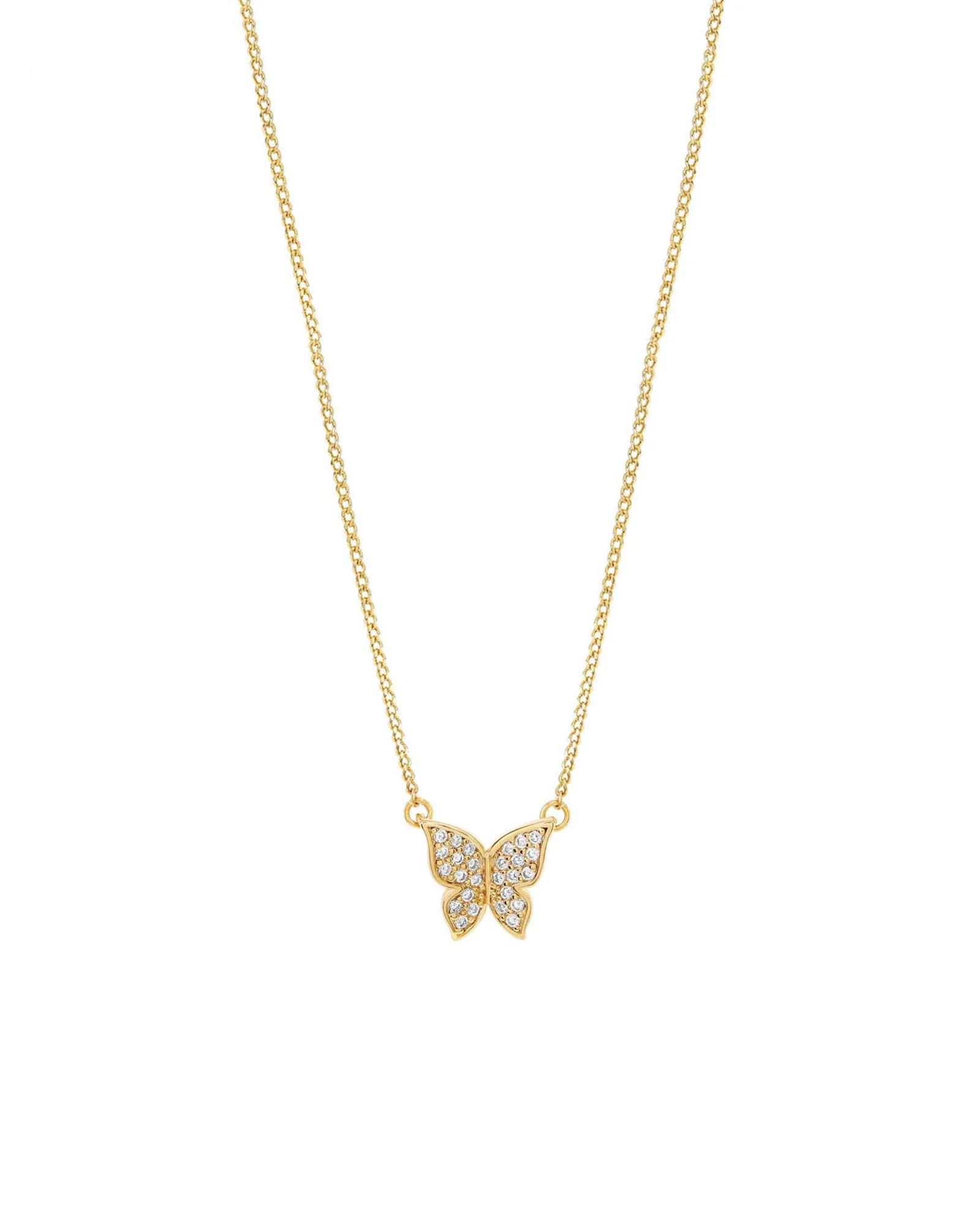 Pavé CZ Butterfly Necklace
