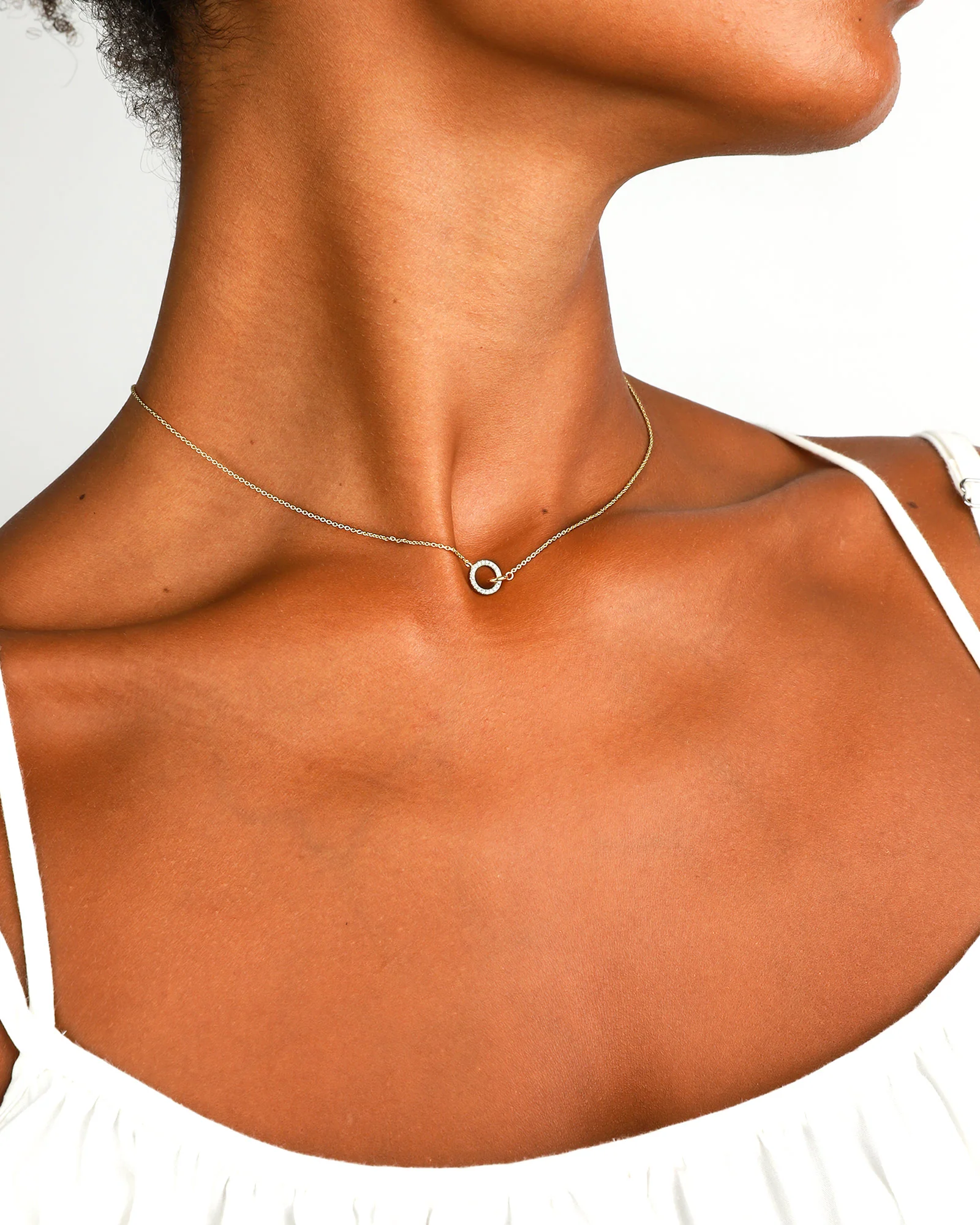 Pavé Double Ring Necklace - Image 2