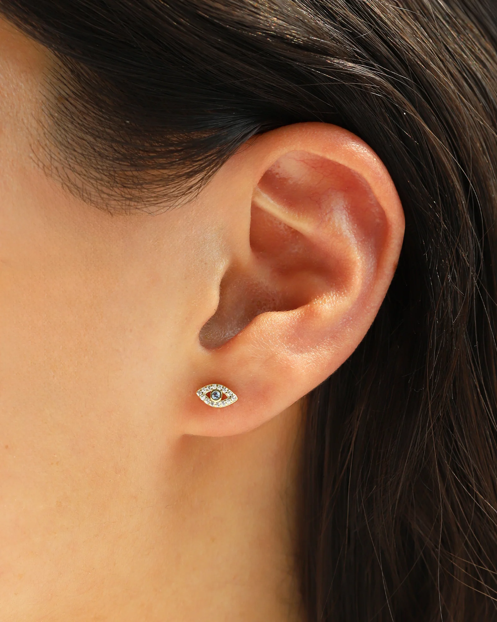 Pavé Evil Eye Stone Single Stud - Image 2