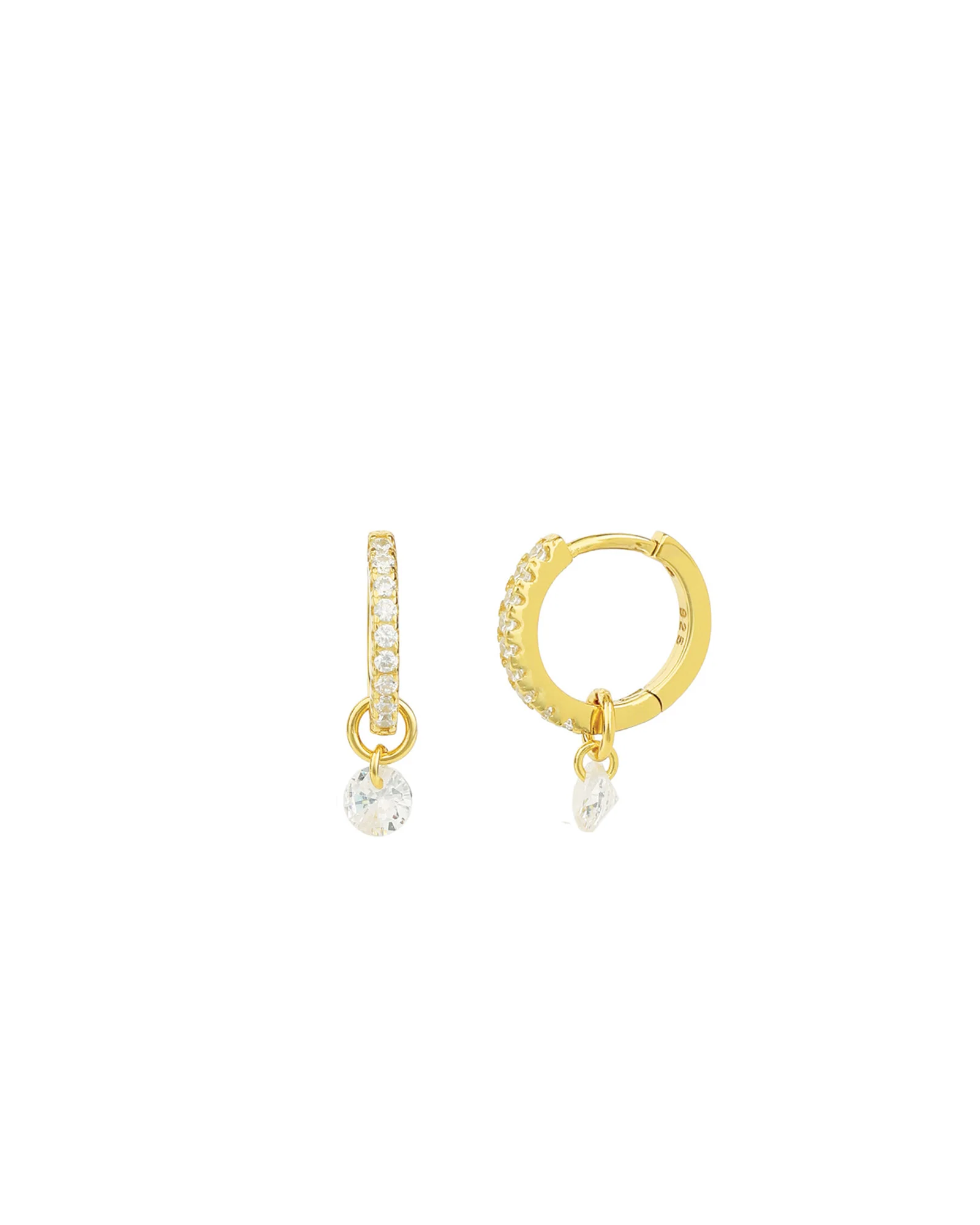 Pavé Float CZ Drop Huggies