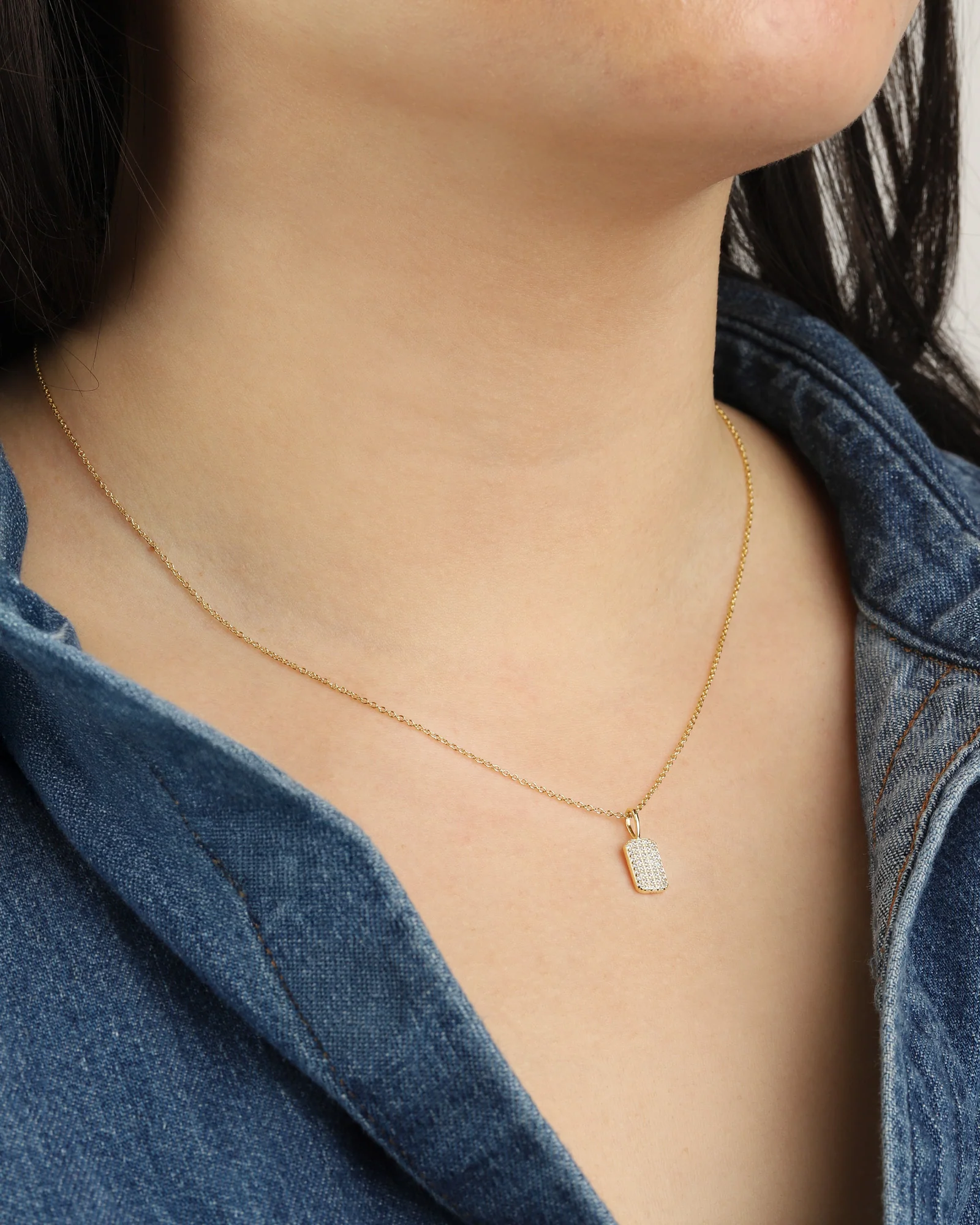 Pavé Tag Necklace - Image 2