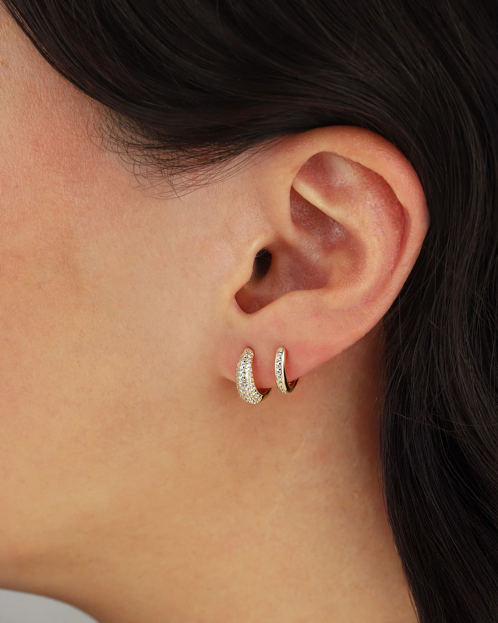 Pavé Tapered Huggies - Image 2