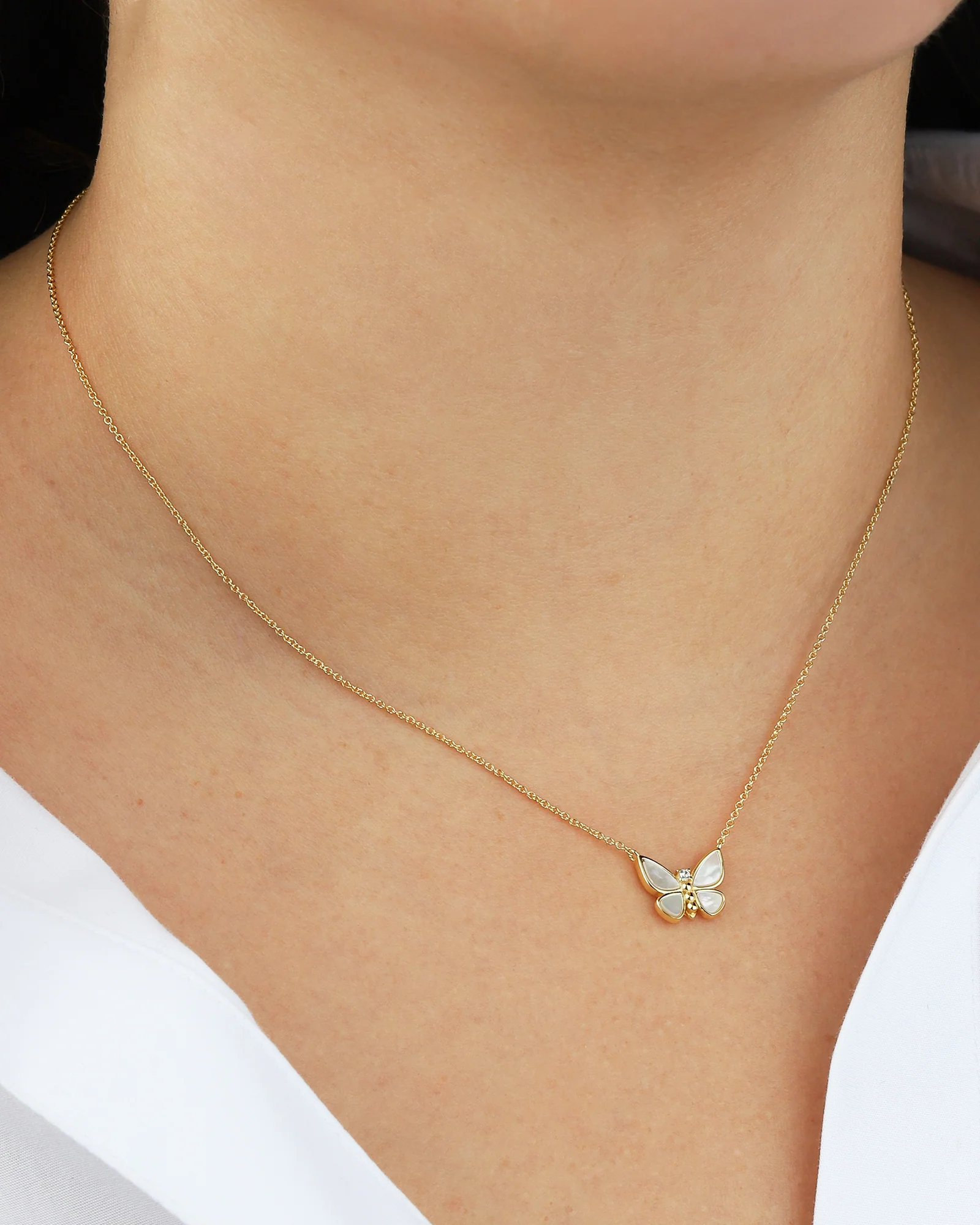 Pearl Butterfly Necklace - Image 2