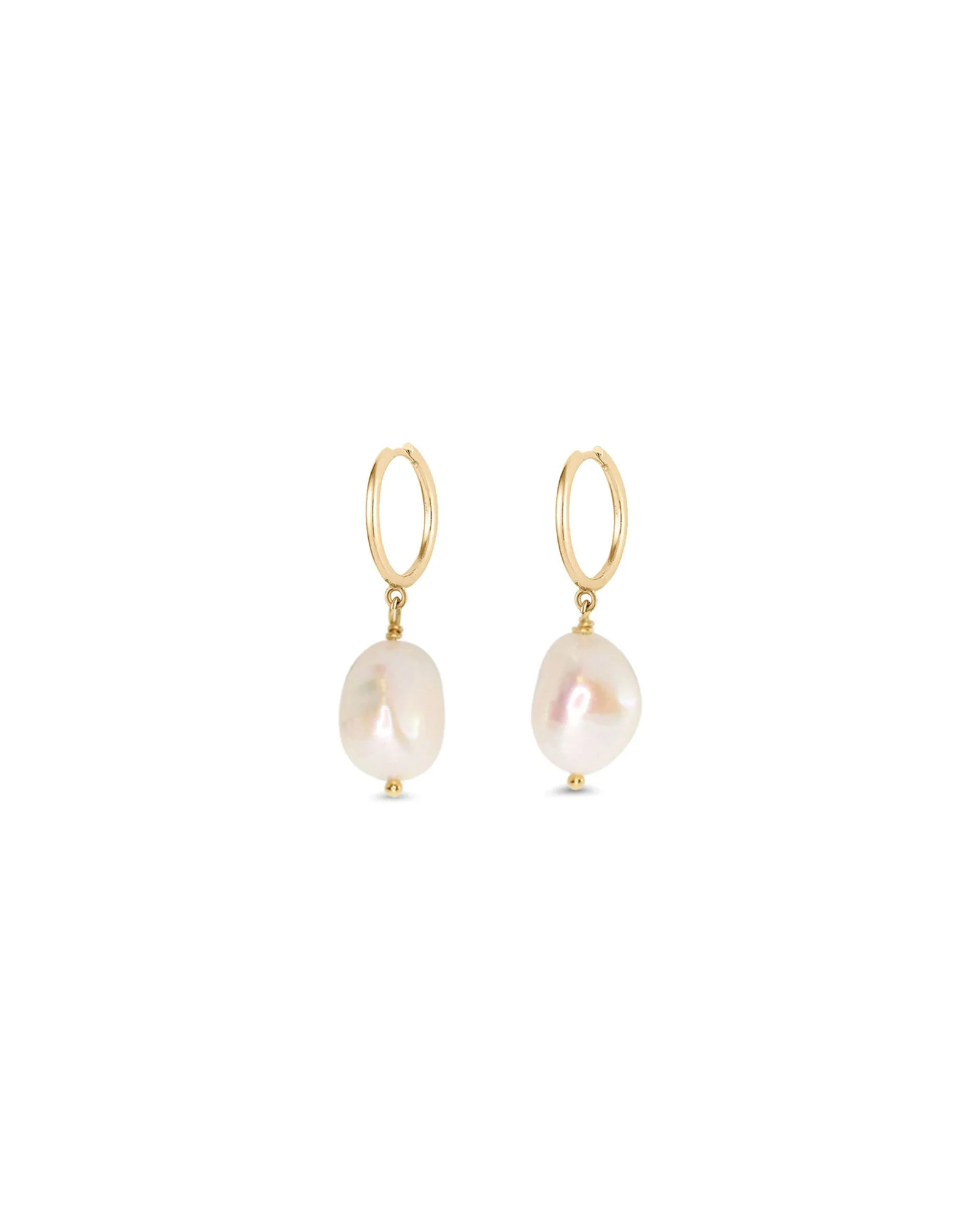 Pearl Drop Huggies | 11mm
