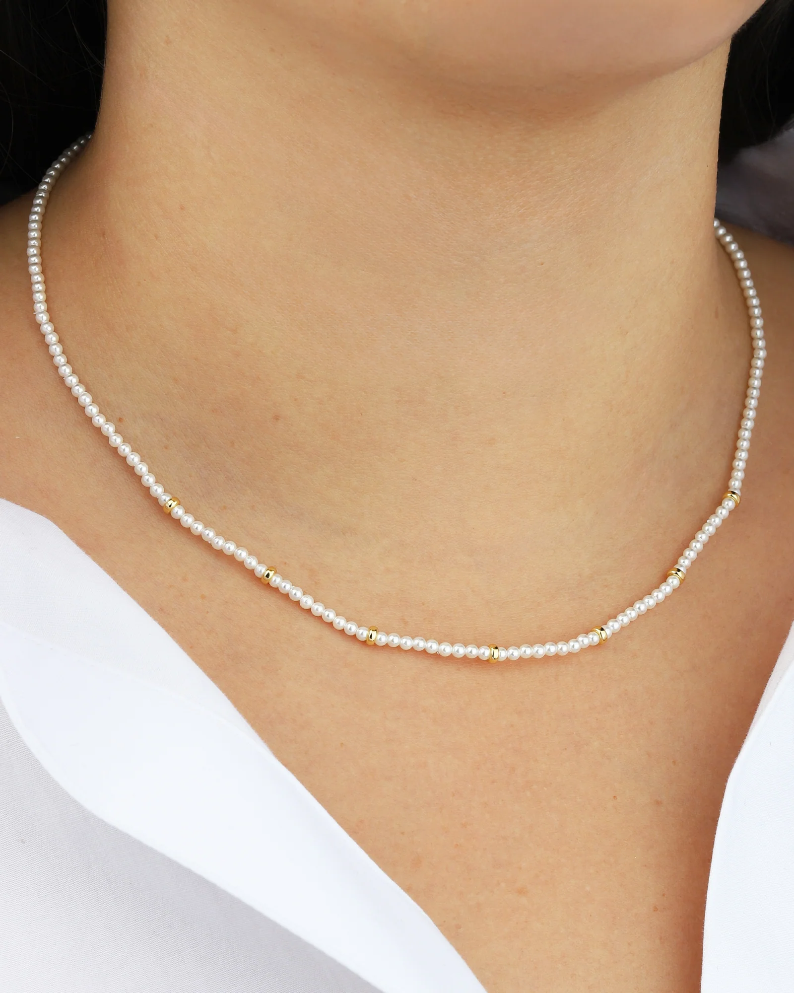 Pearl Rondelle Necklace - Image 2