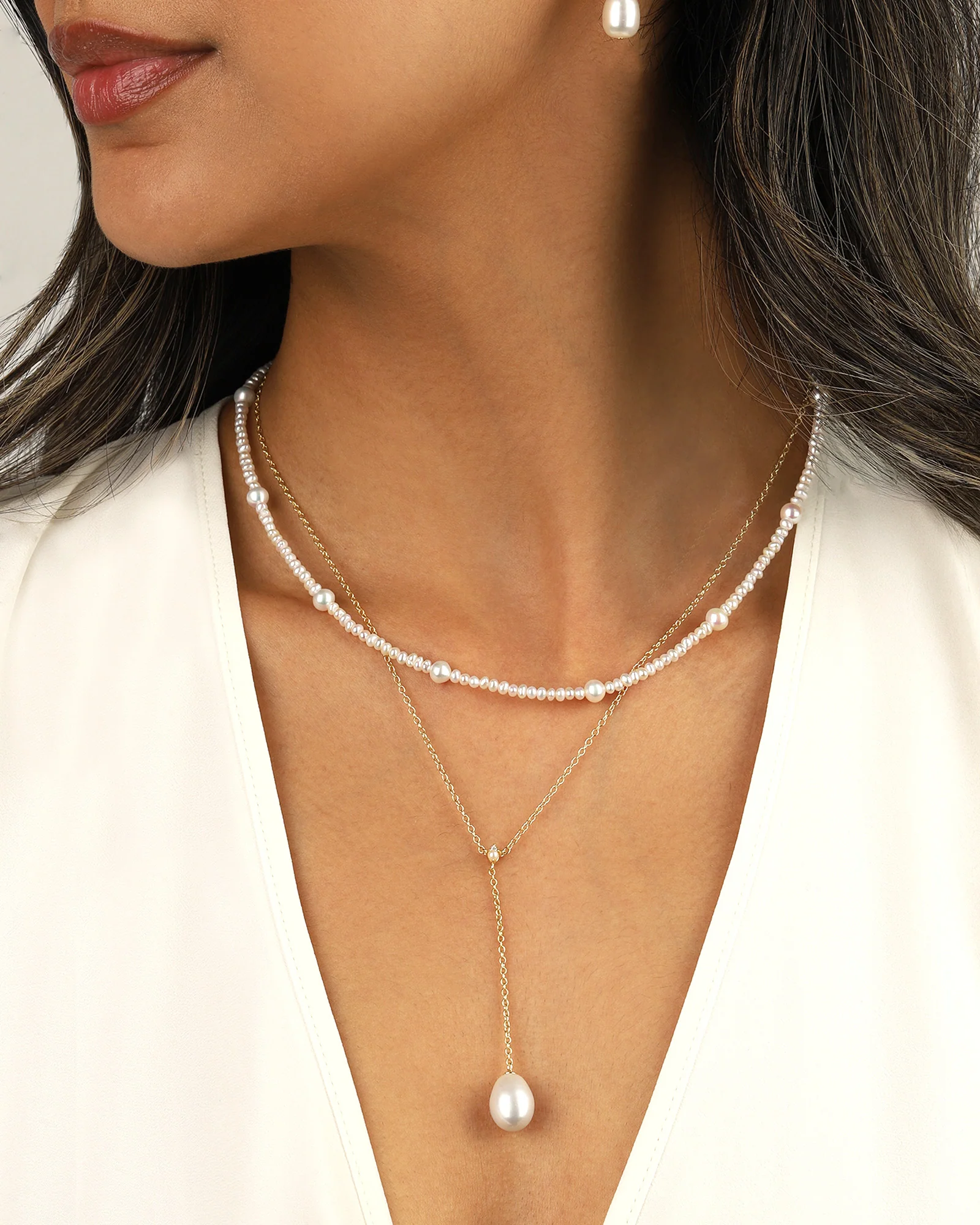 Pearl Y Necklace - Image 2