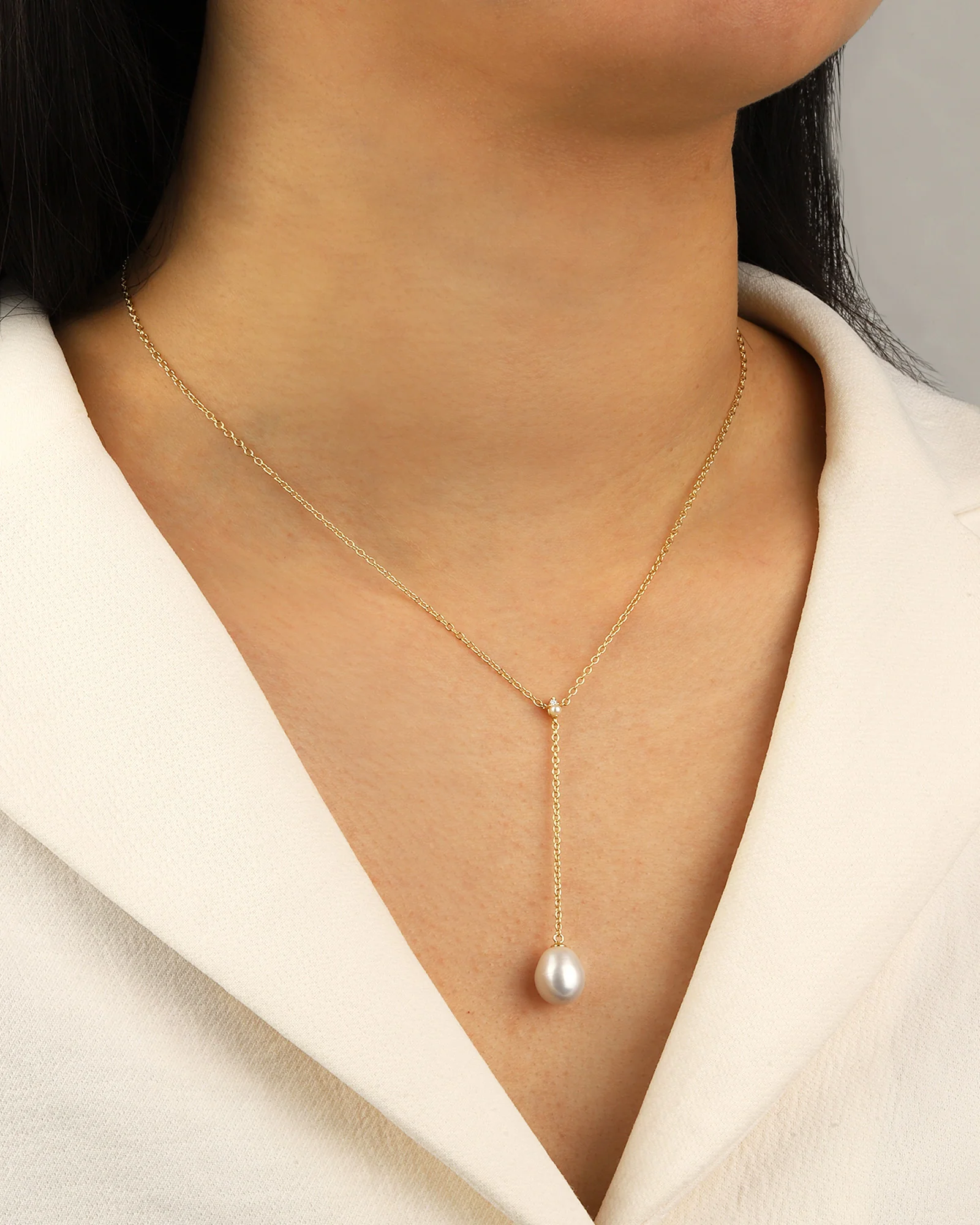 Pearl Y Necklace - Image 4