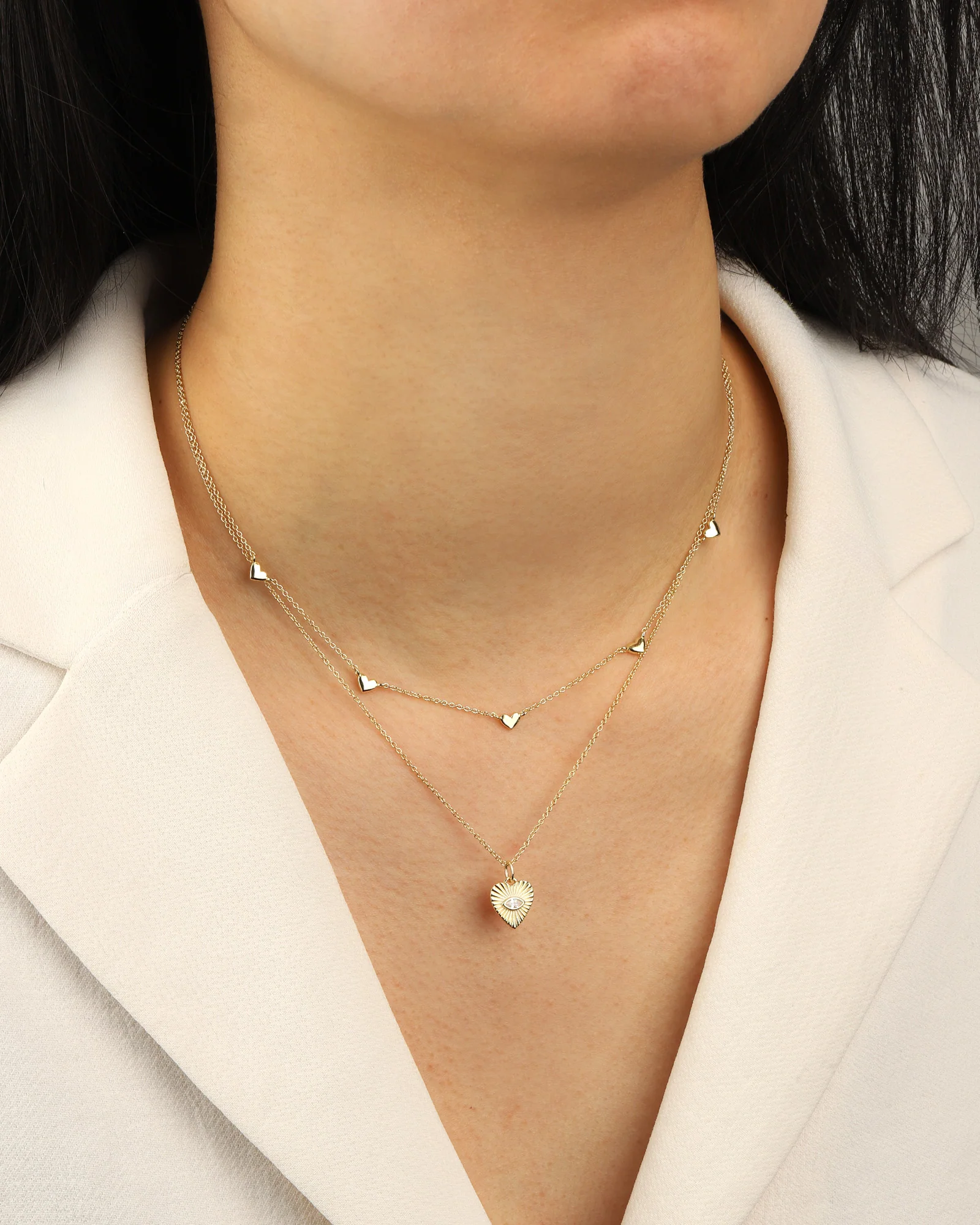 Radiant Heart Evil Eye Necklace - Image 2
