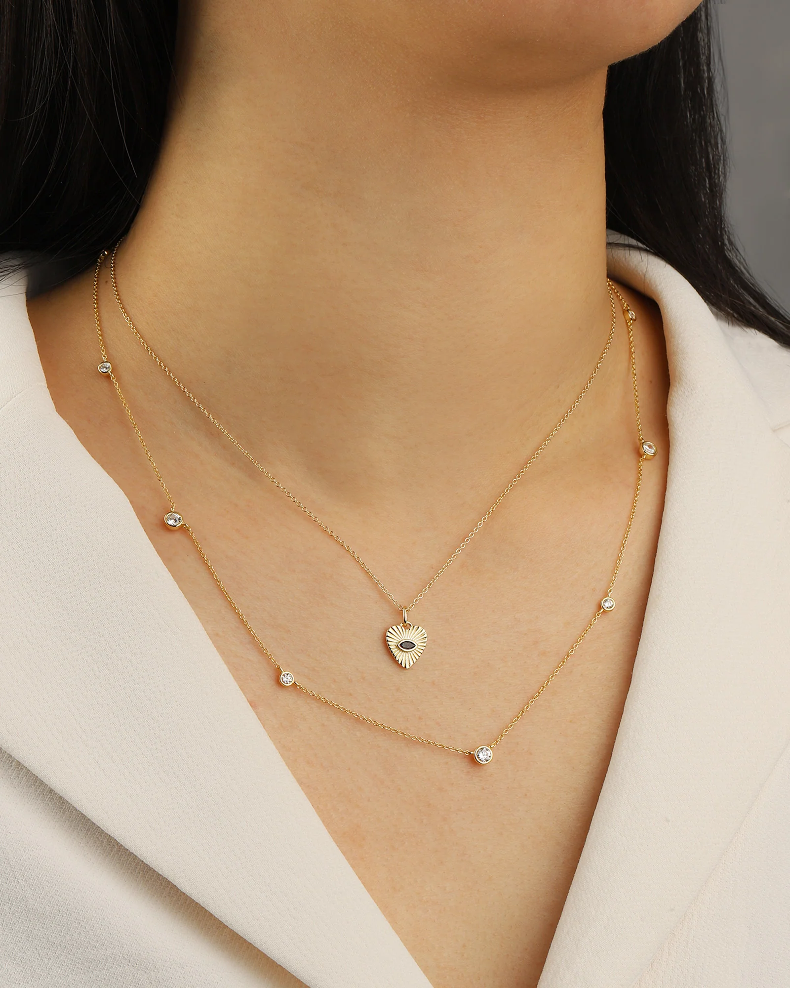 Radiant Heart Evil Eye Necklace - Image 4