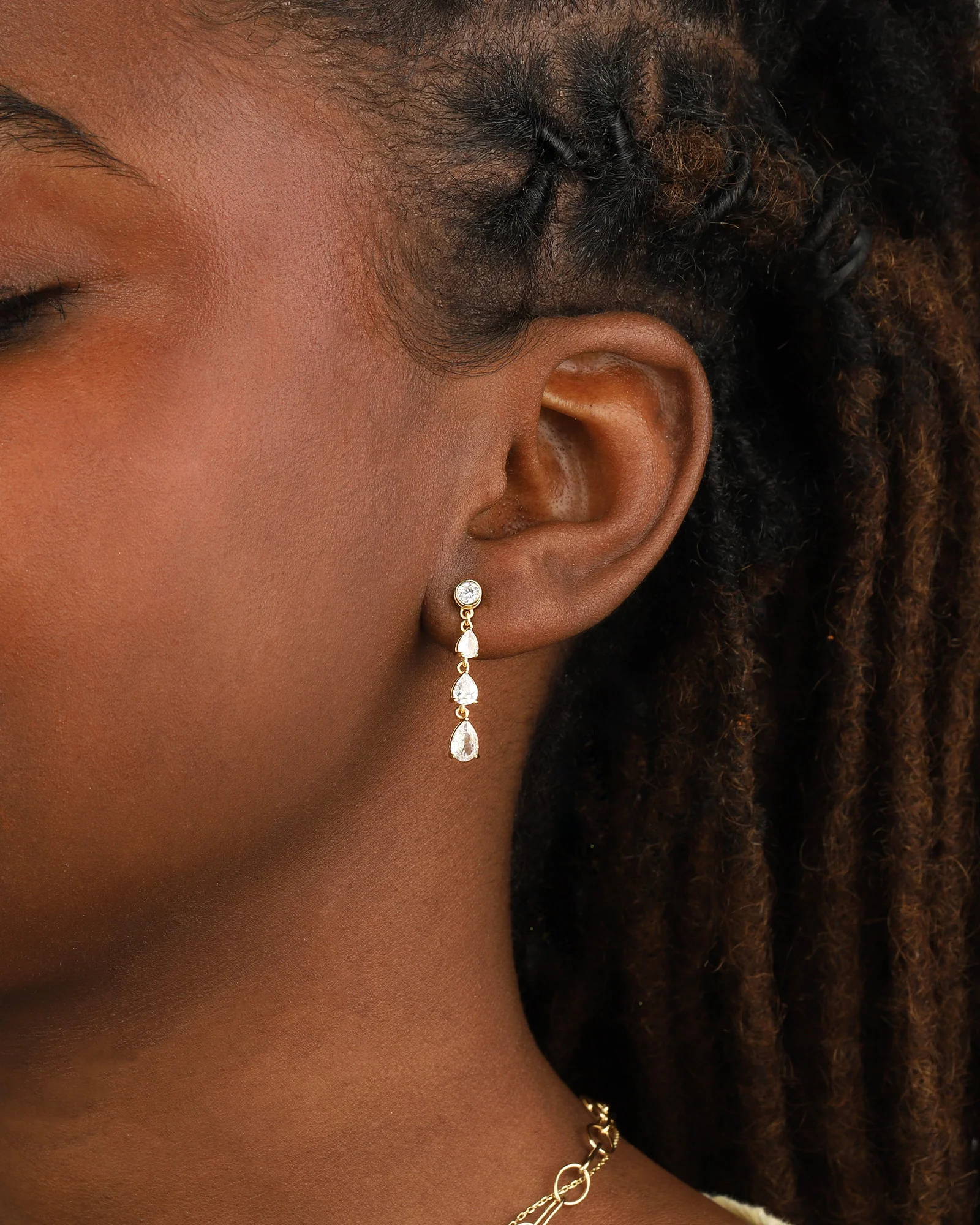 Teardrop CZ Ear Jacket - Image 2