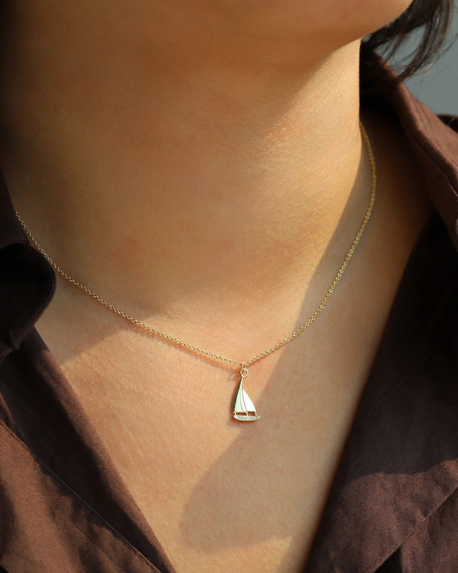 Sailboat Pavé Necklace - Image 2