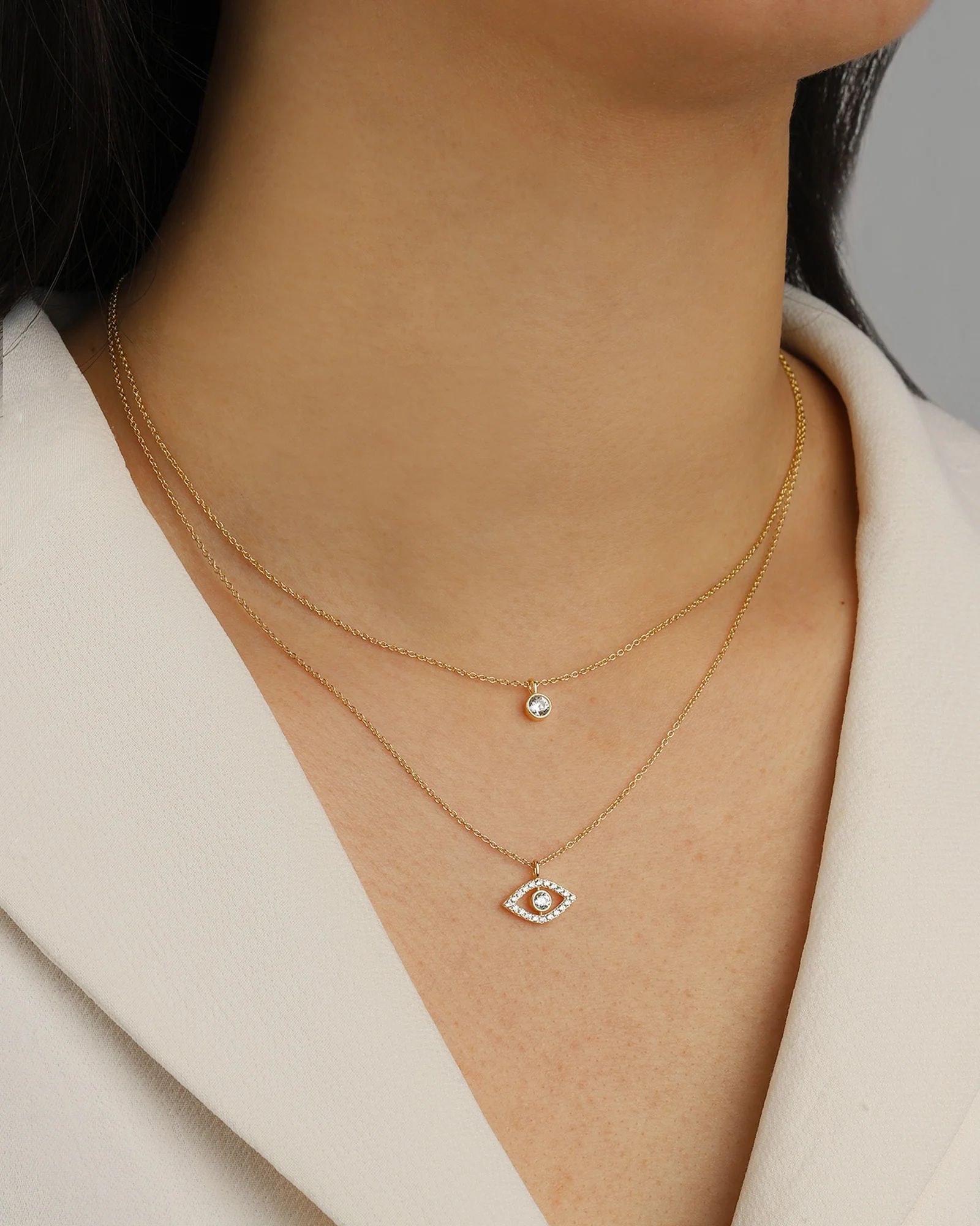 Solitare Bezel Necklace - Image 2
