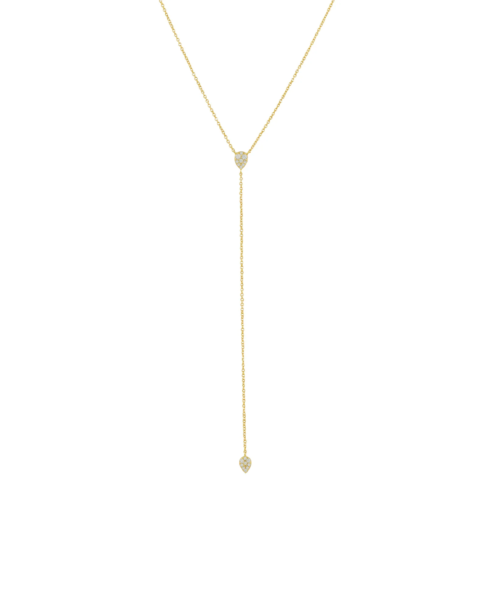 Teardrop Pavé Y Necklace