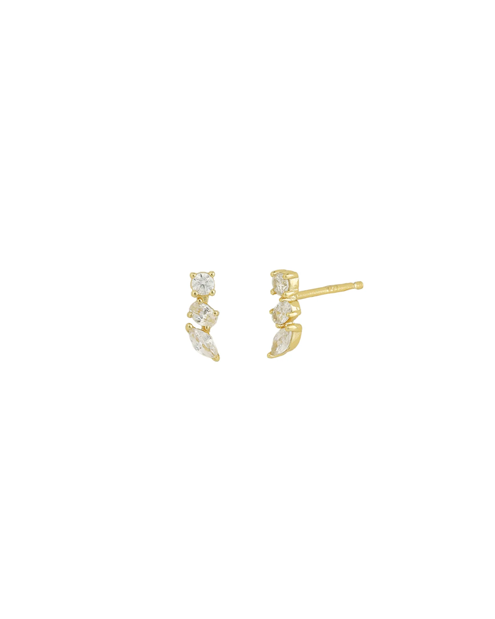 Three Mix Shape CZ Studs