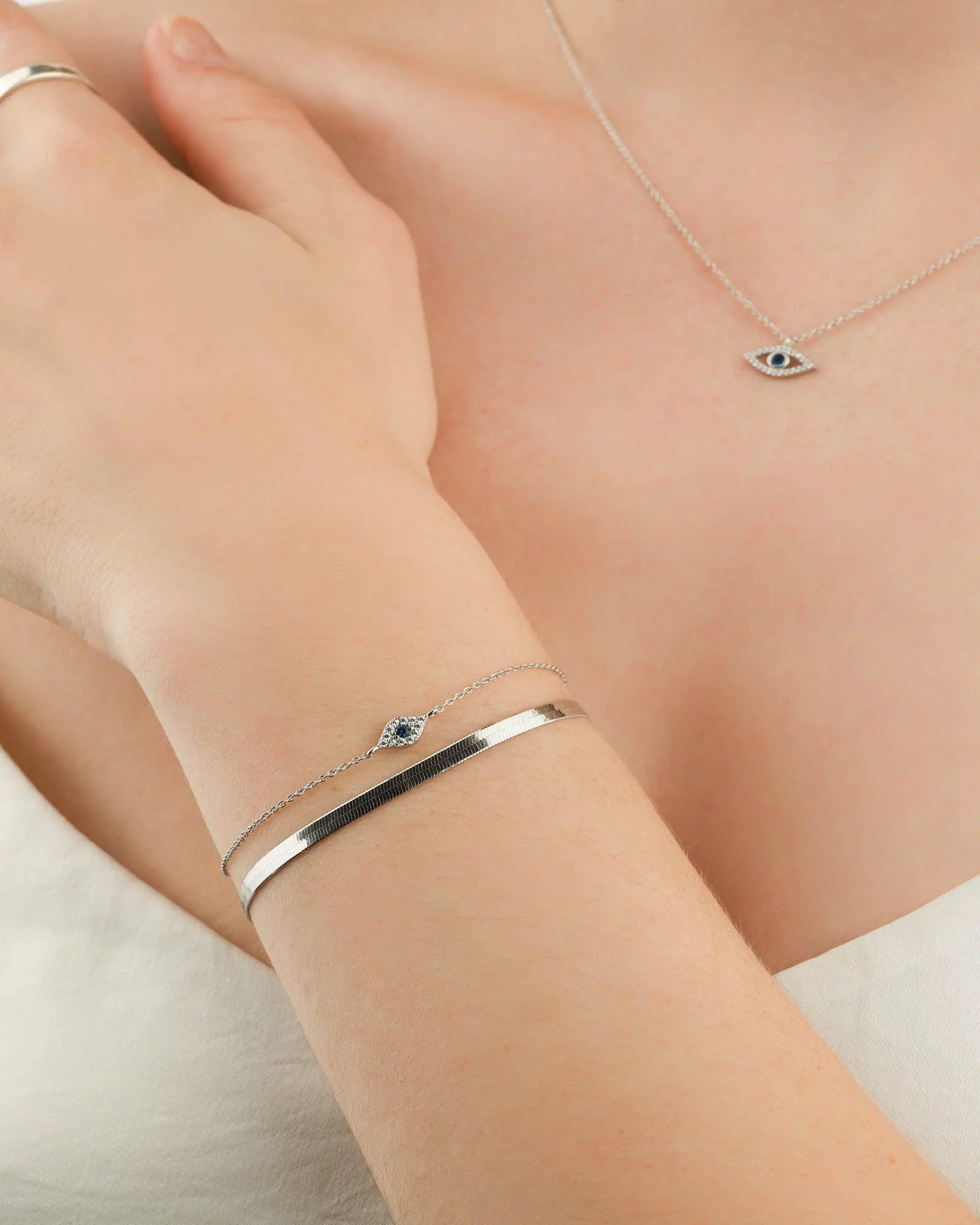 Tiny Evil Eye CZ Bracelet - Image 3