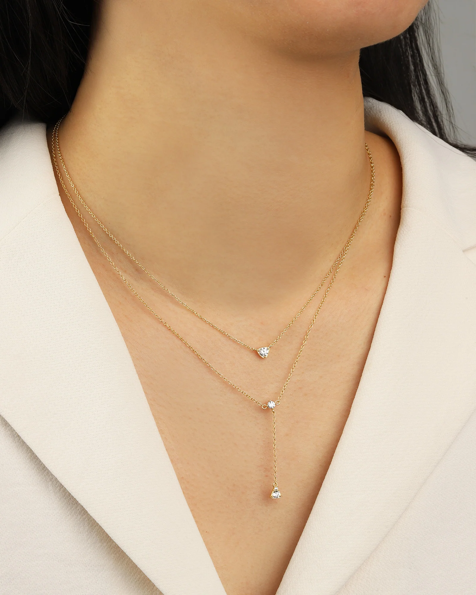 Triangle Solitaire Necklace - Image 2