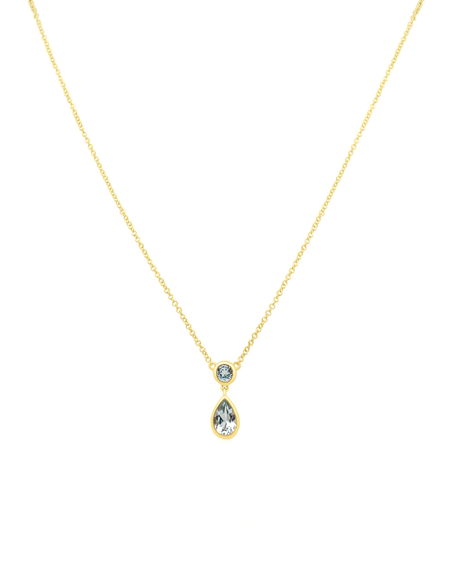 Teardrop Bezel Stone Necklace