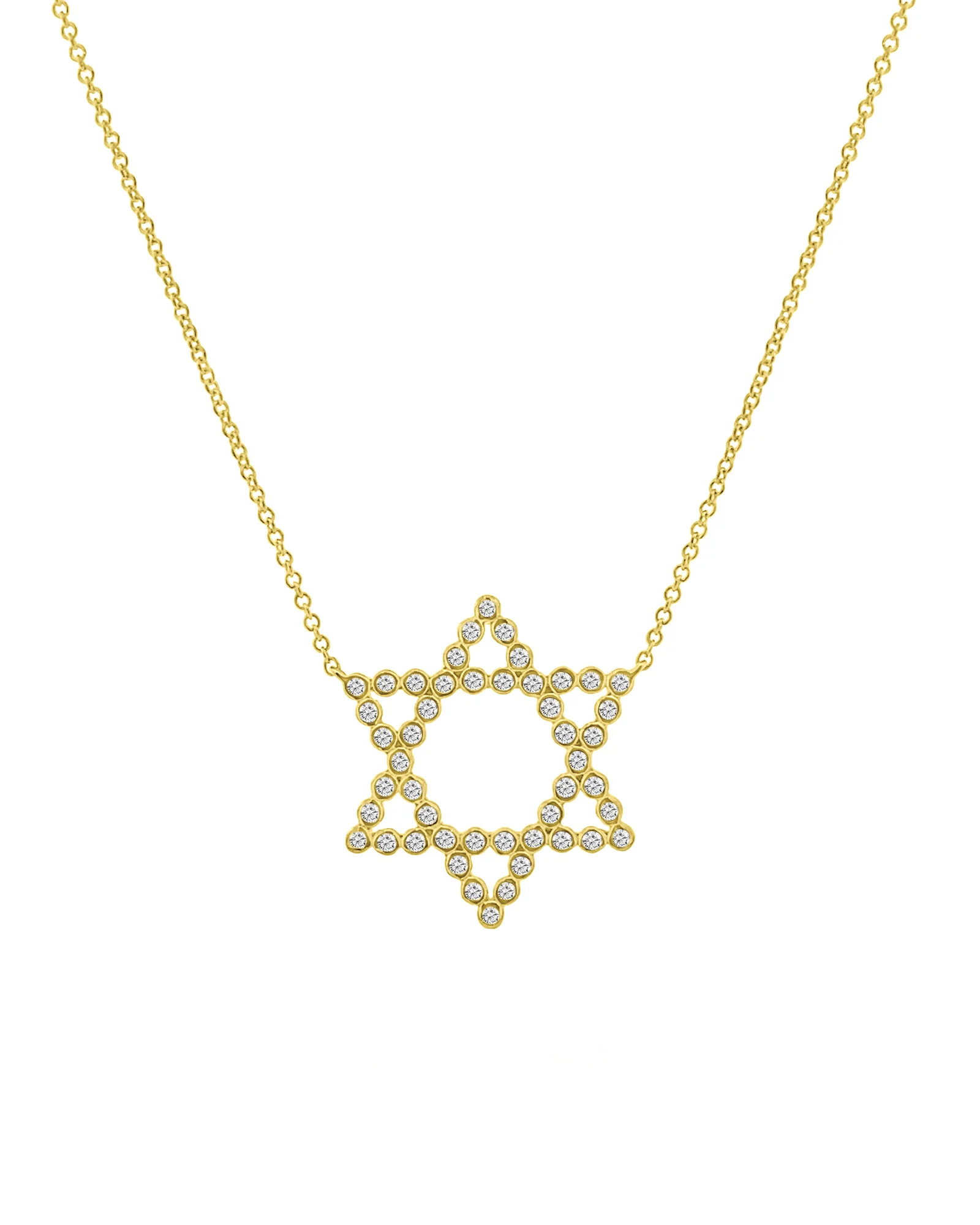 Star of David Diamond Bezel Necklace