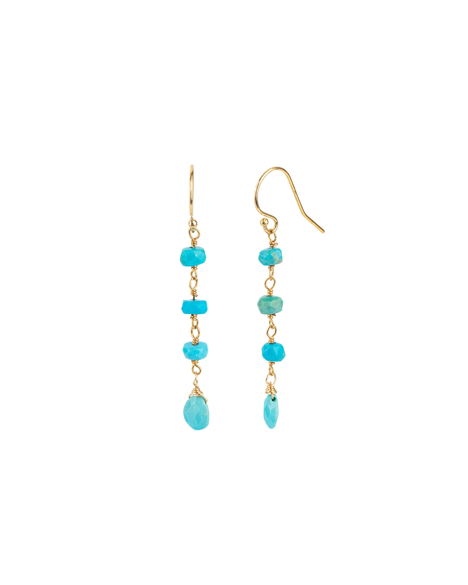 Turquoise Wire Wrap Drop Hooks