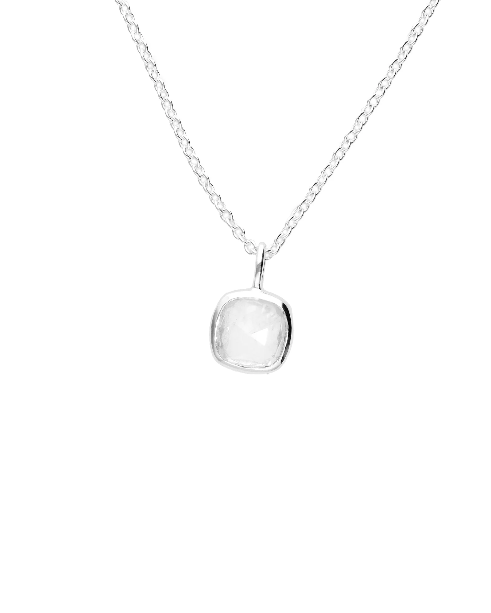 Bezel Square Moonstone Necklace - Image 3