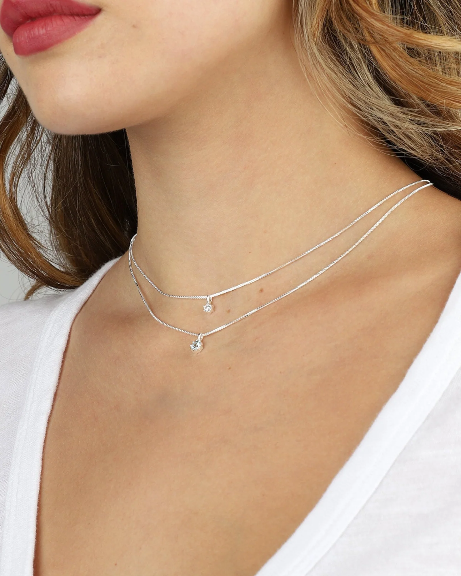 CZ 6 Prong Necklace - Image 2