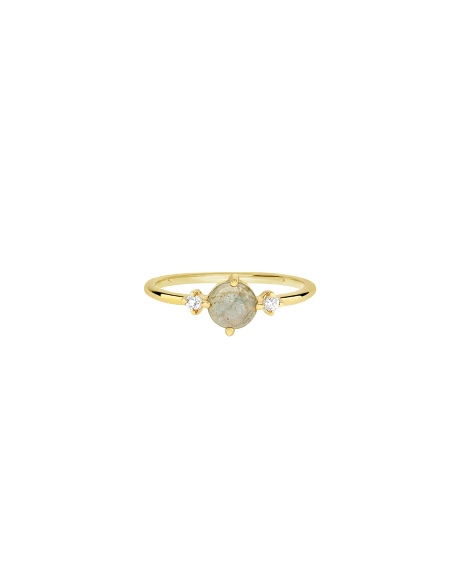 Round Stone + CZ Ring