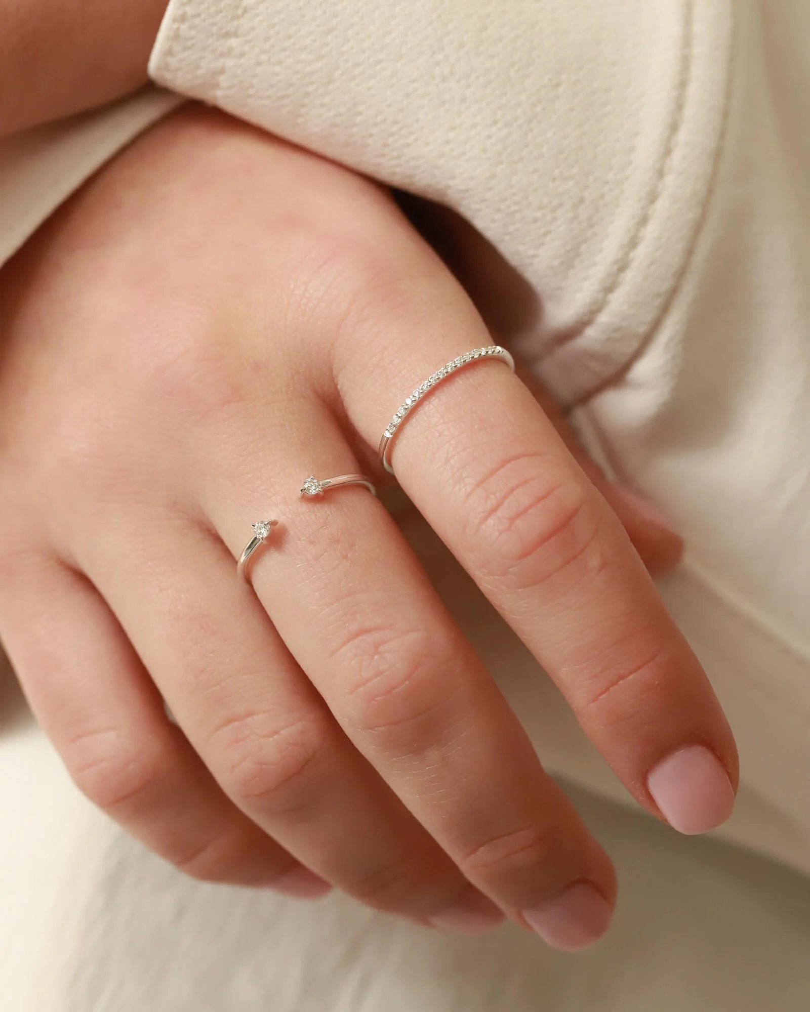 Thin Band Pavé Ring - Image 4
