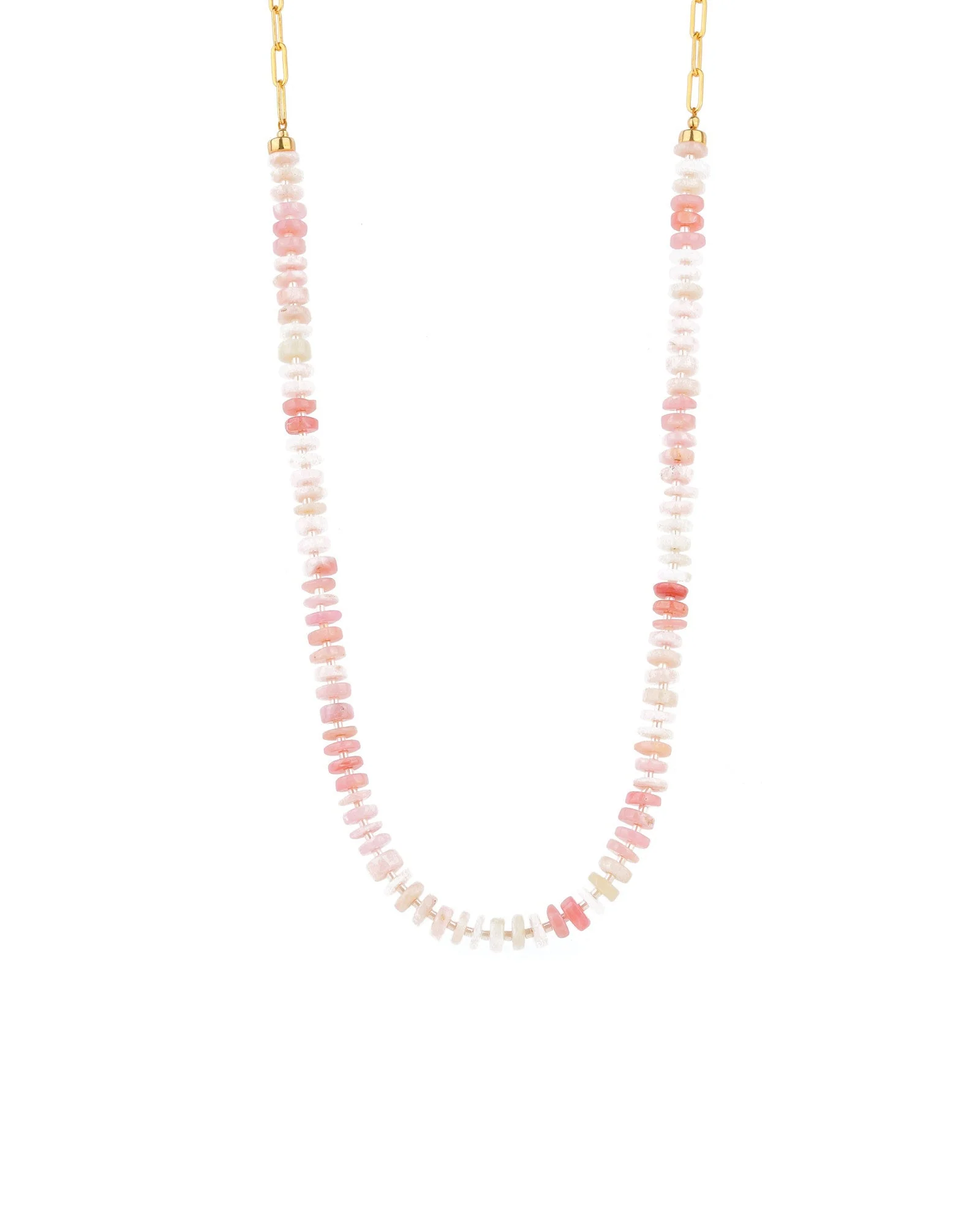 Pink Opal Heishi Stone Necklace - Image 3