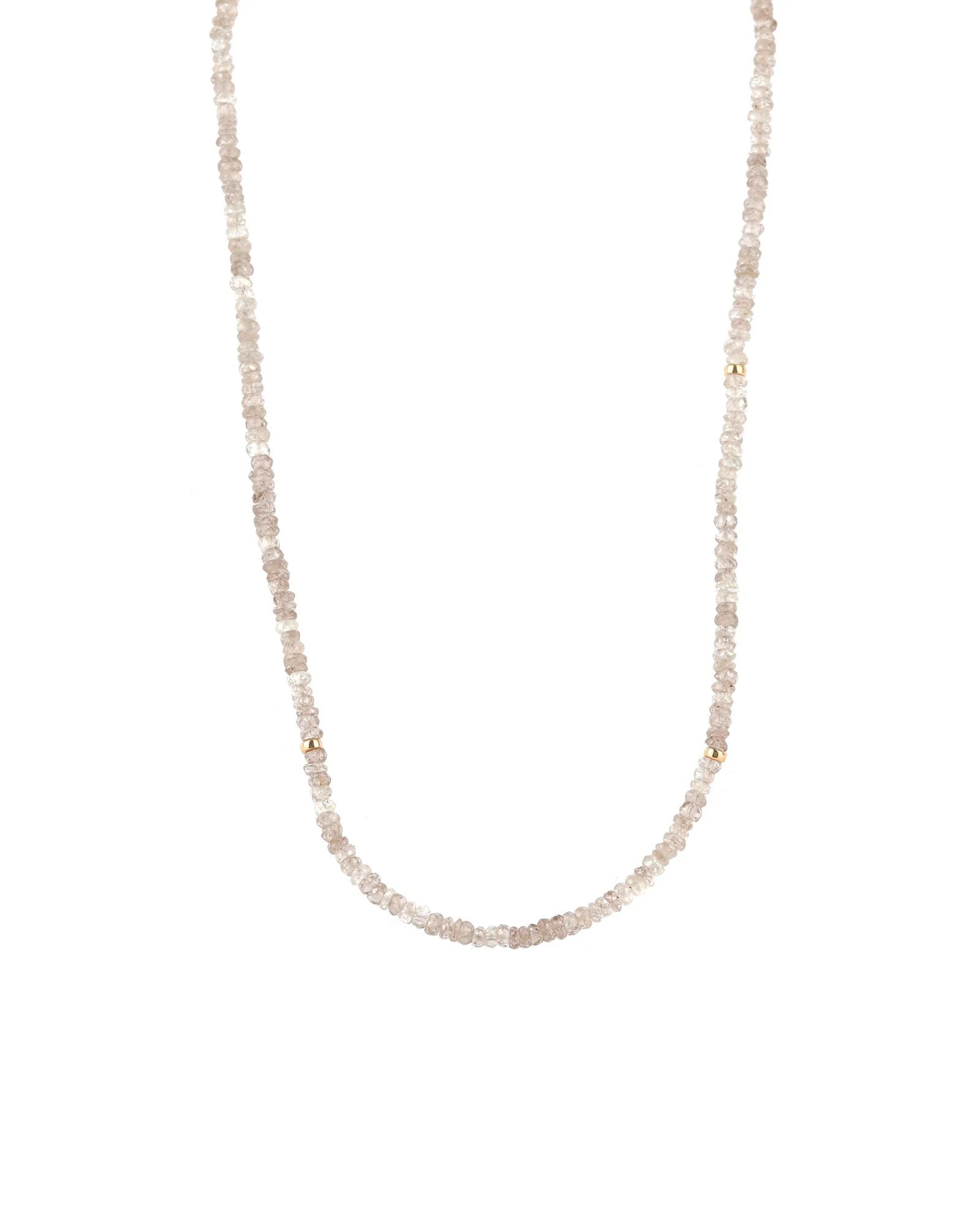 White Zircon Three Rondelle Necklace | 3mm - Image 3