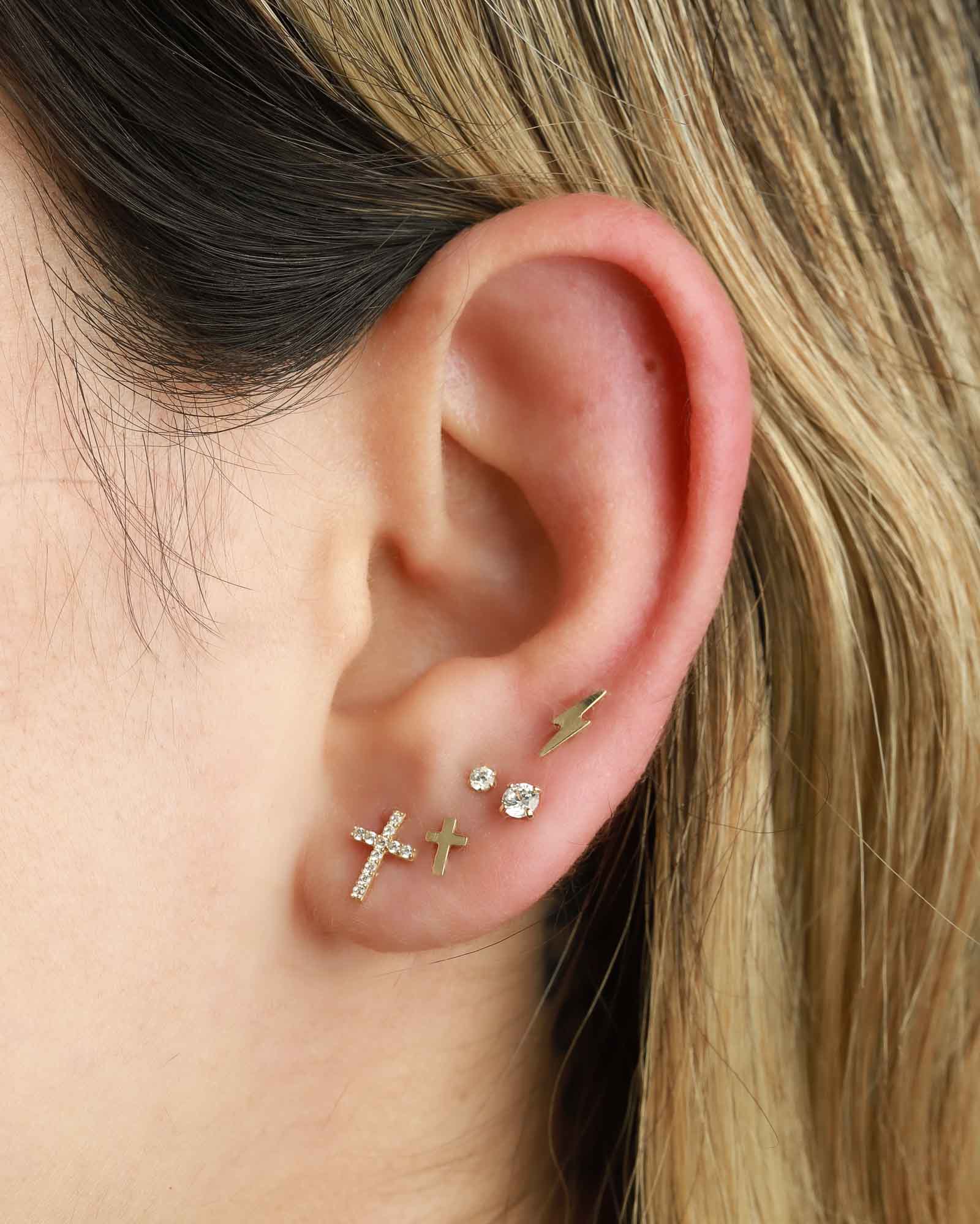 Pavé Cross Single Stud - Image 2