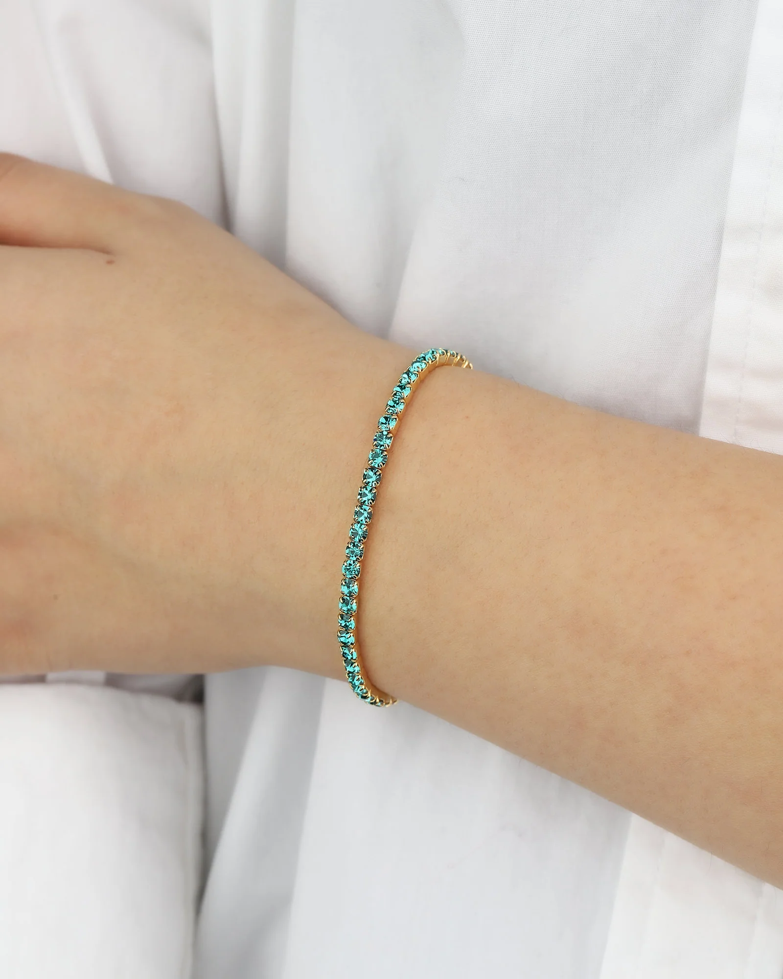 1 Row 3mm Crystal Stretch Bracelet - Image 2