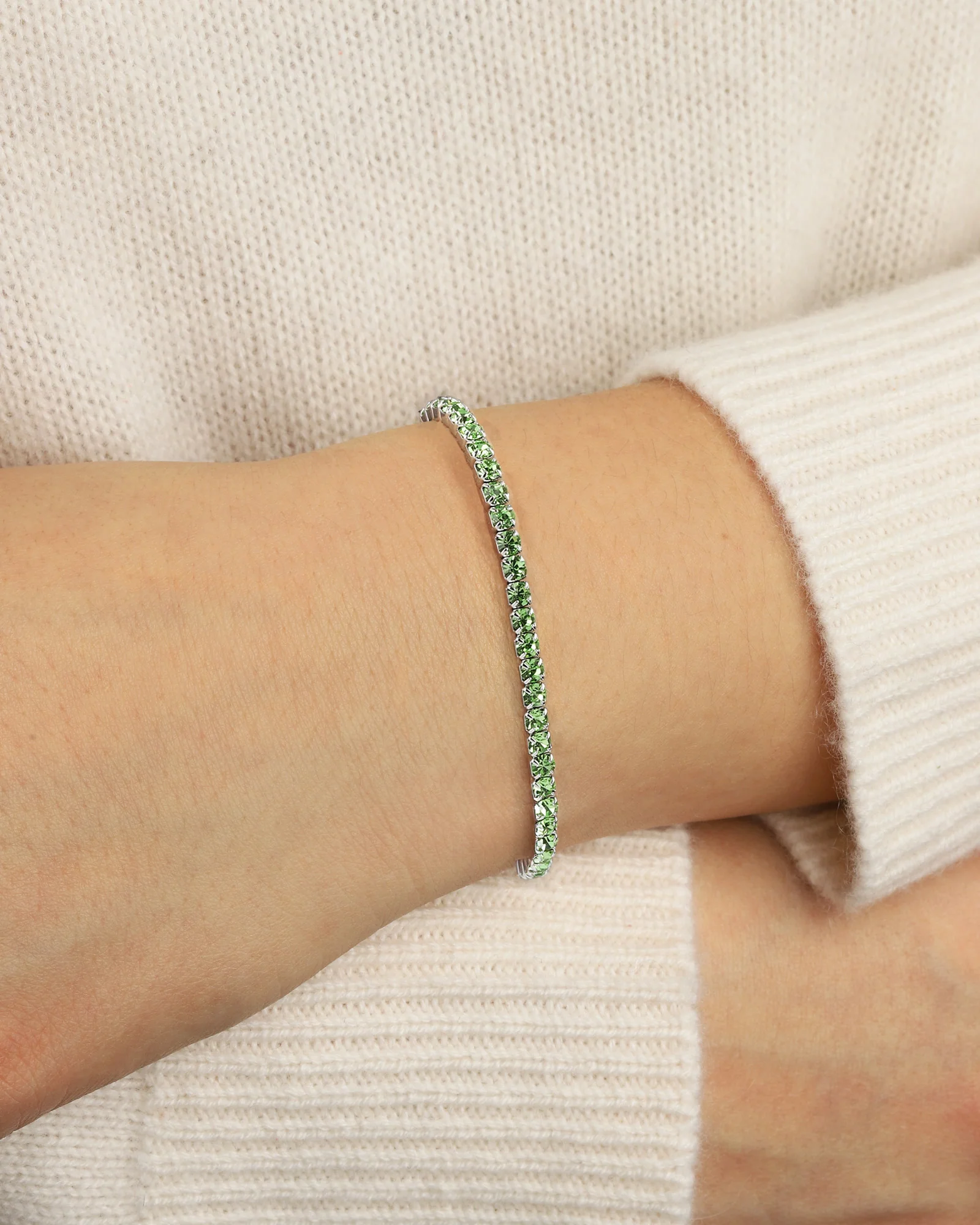 1 Row 3mm Crystal Stretch Bracelet - Image 2