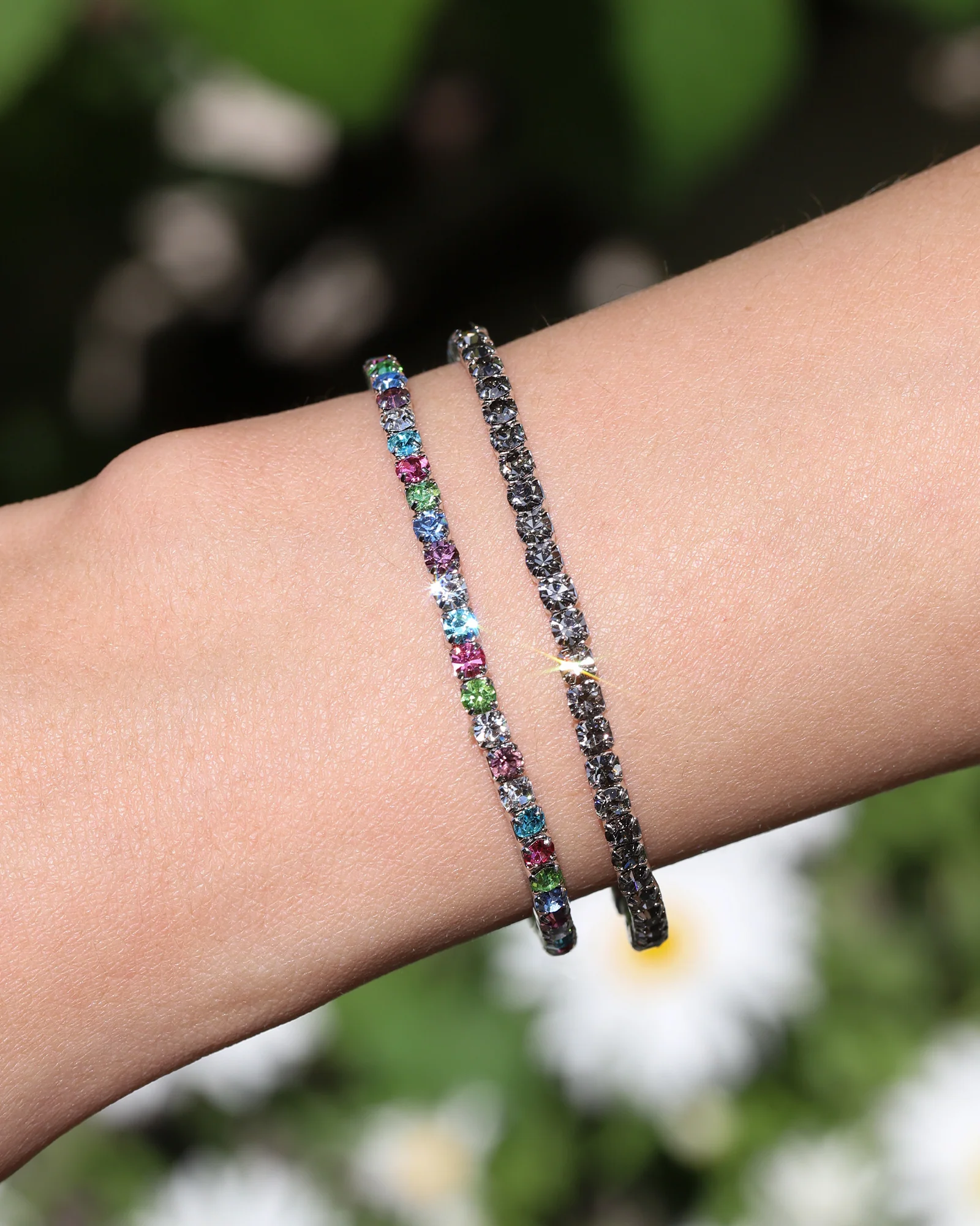 1 Row 3mm Crystal Stretch Bracelet - Image 2