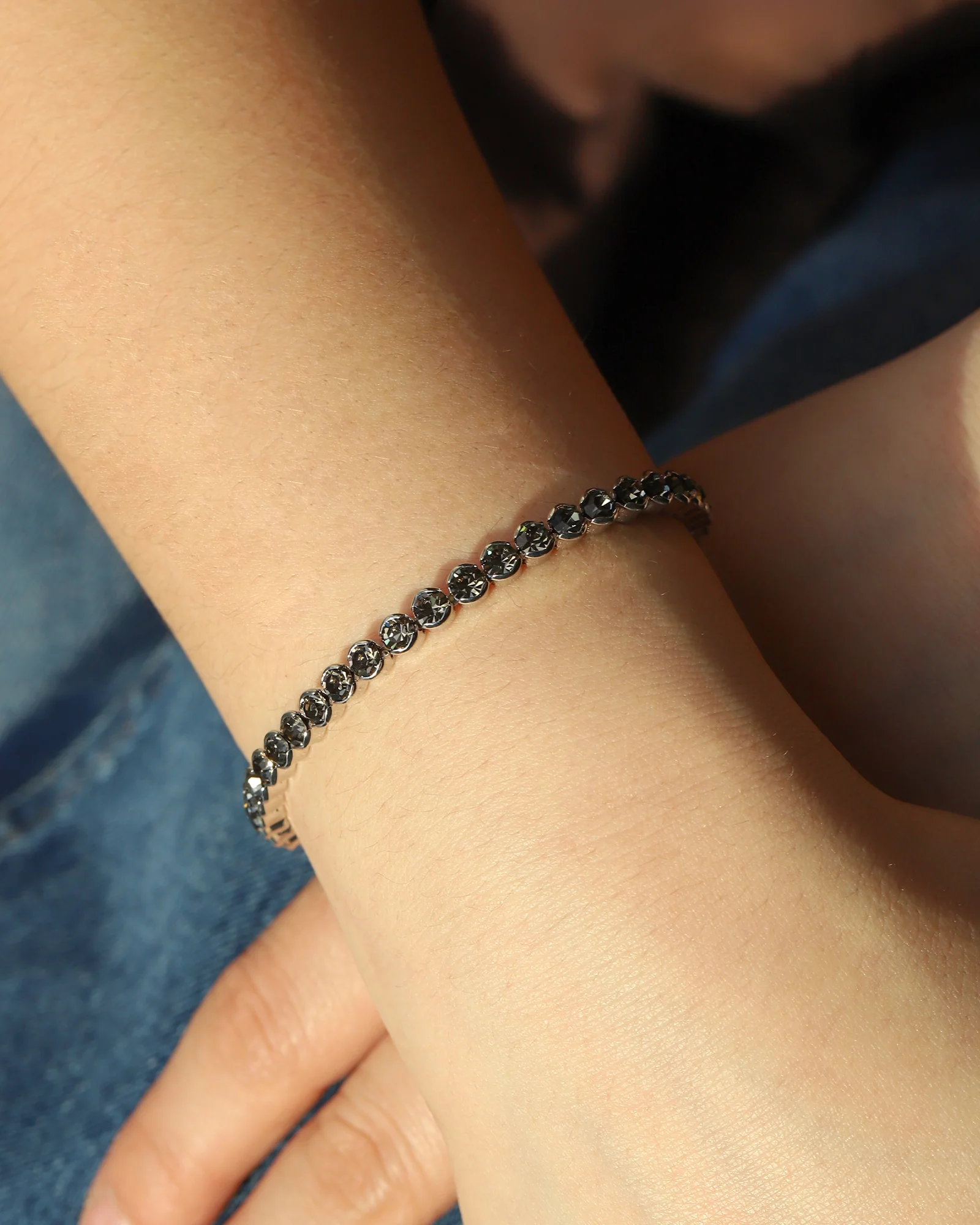 1 Row 4mm Crystal Stretch Bracelet - Image 2