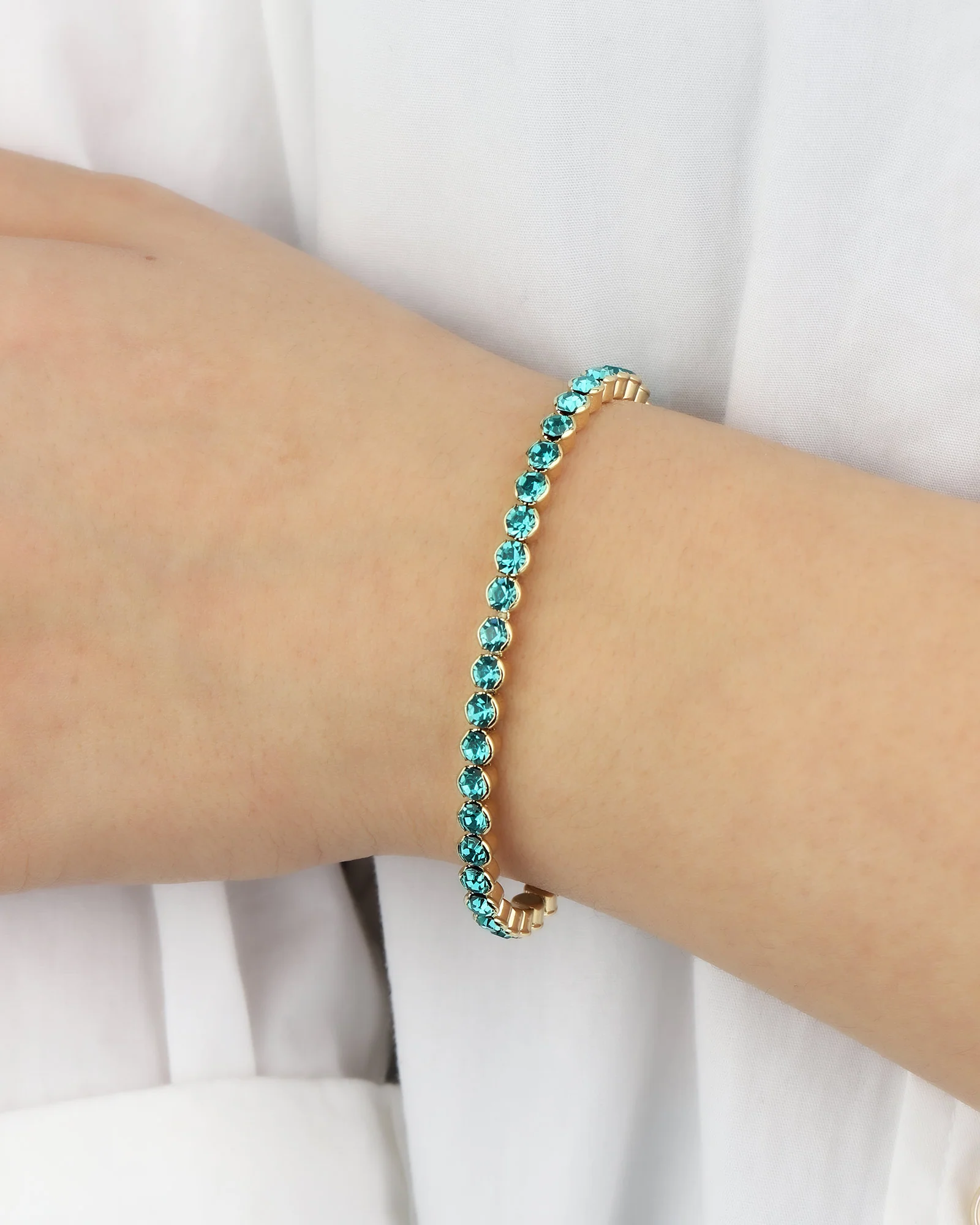 1 Row 4mm Crystal Stretch Bracelet - Image 2