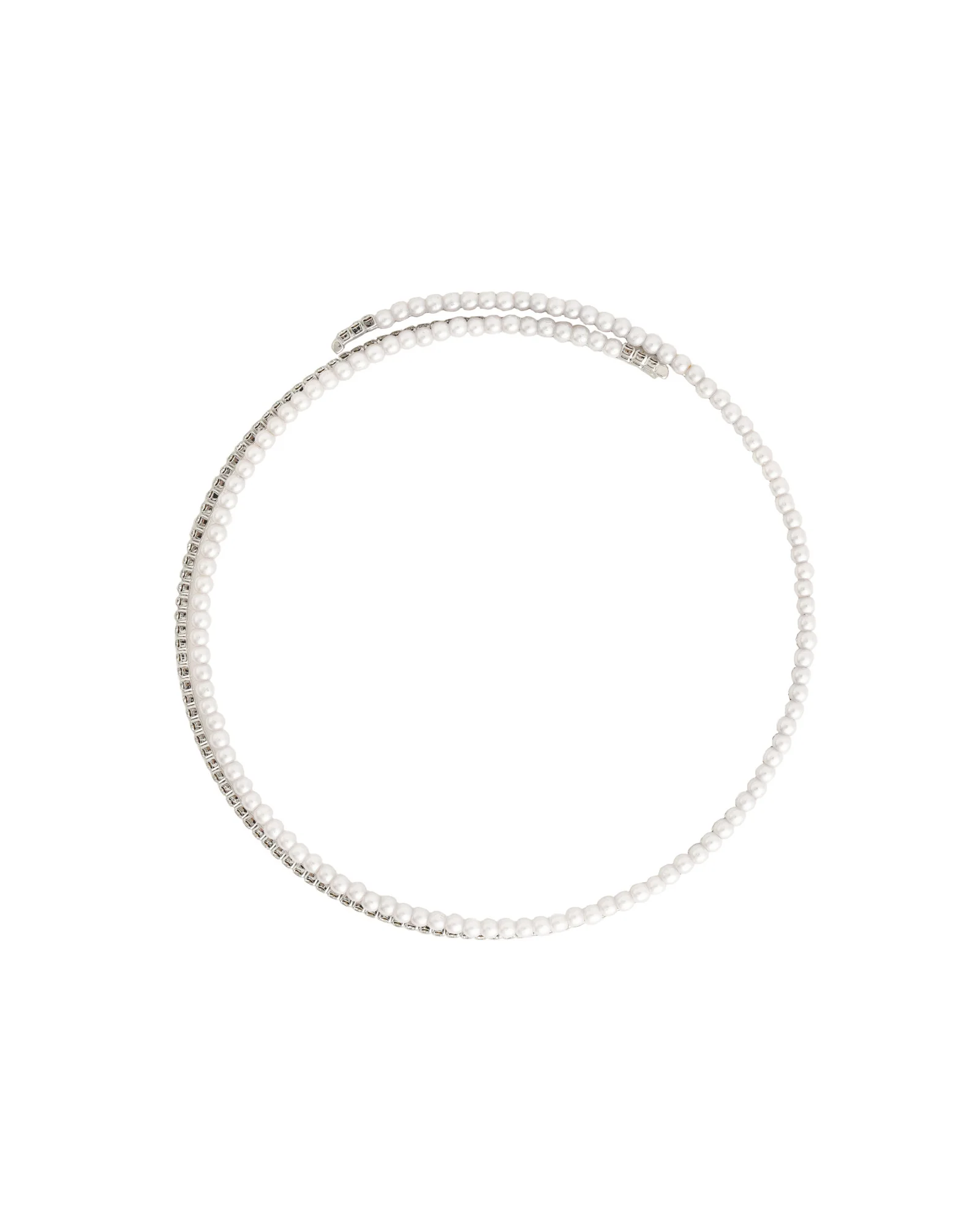 2 Row Pearl Crystal Choker - Image 3