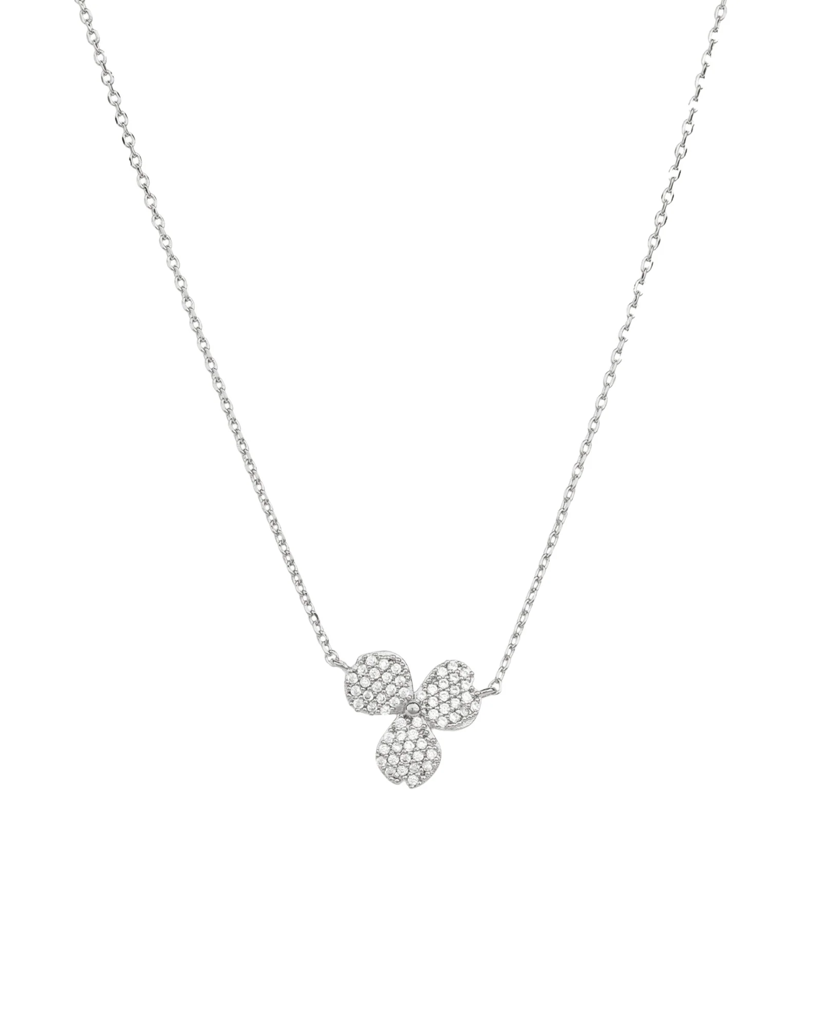 3 Petal Pavé Necklace