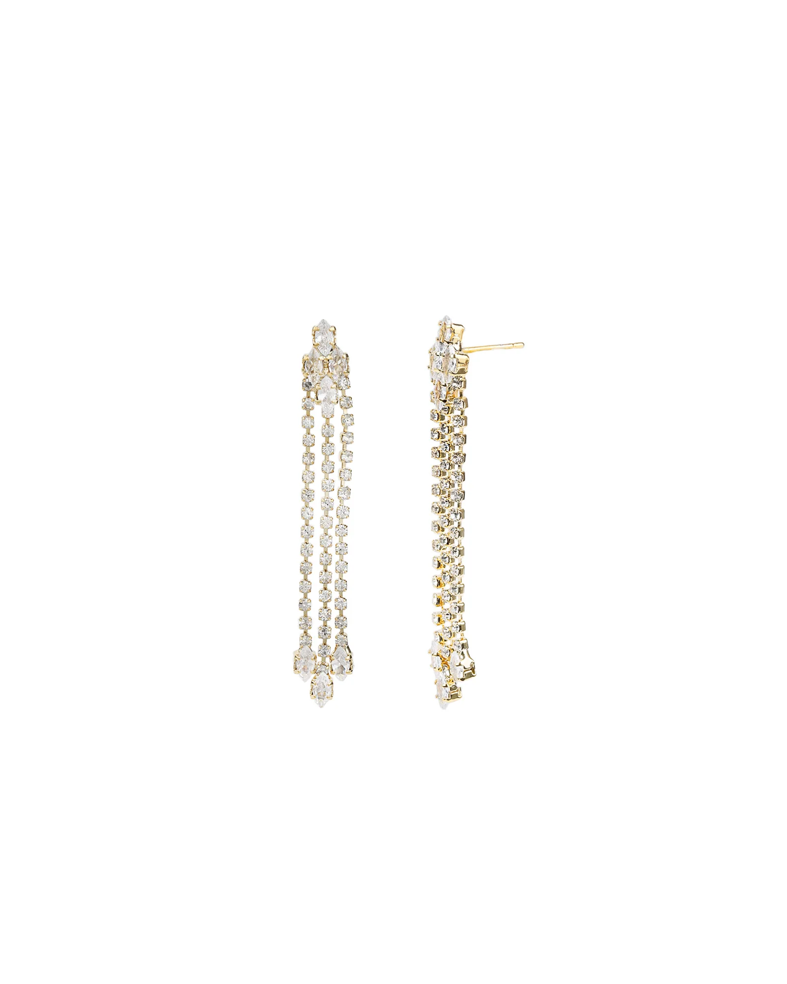 3 Strand Crystal Drop Earrings