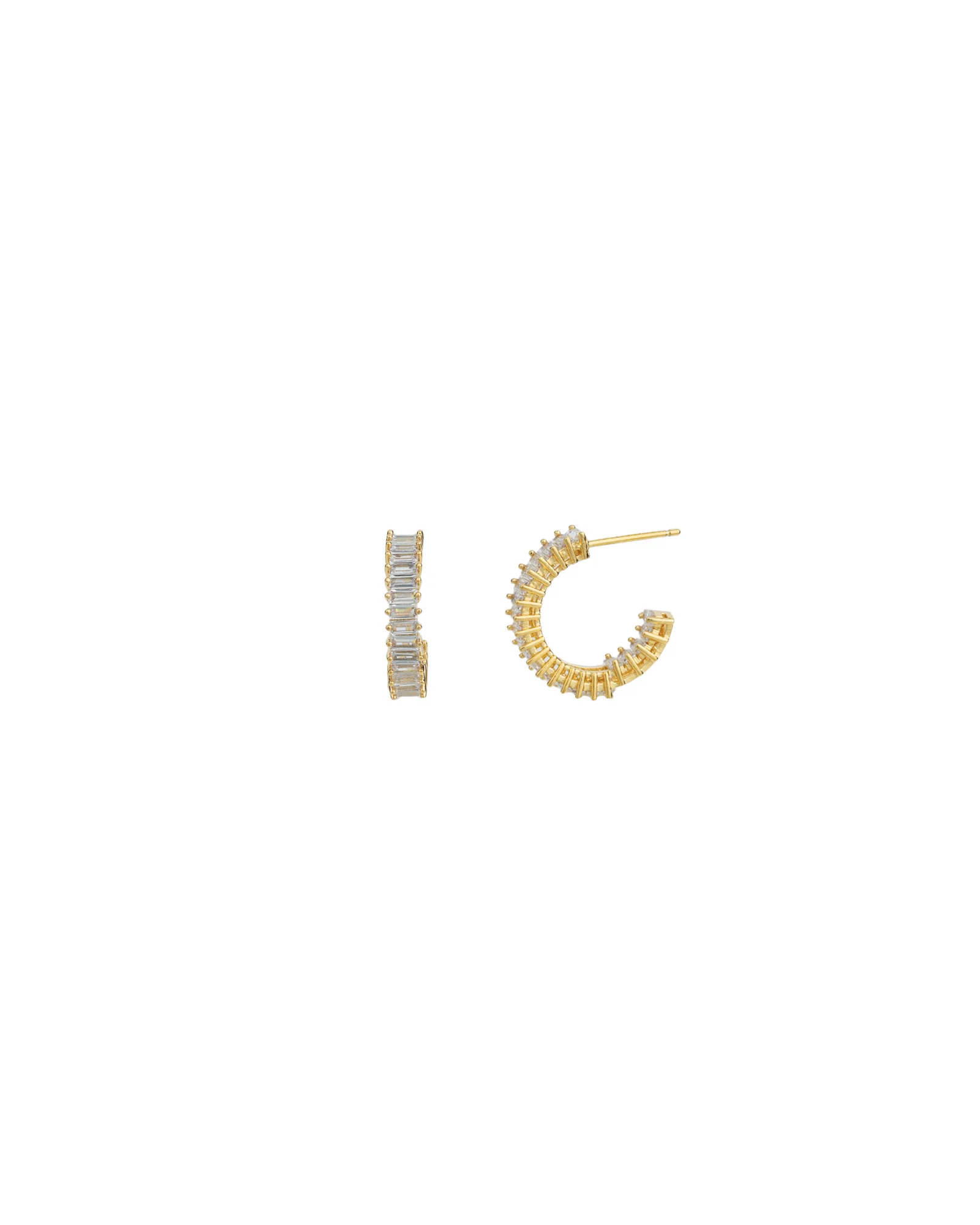 Baguette CZ Hoops | 17mm