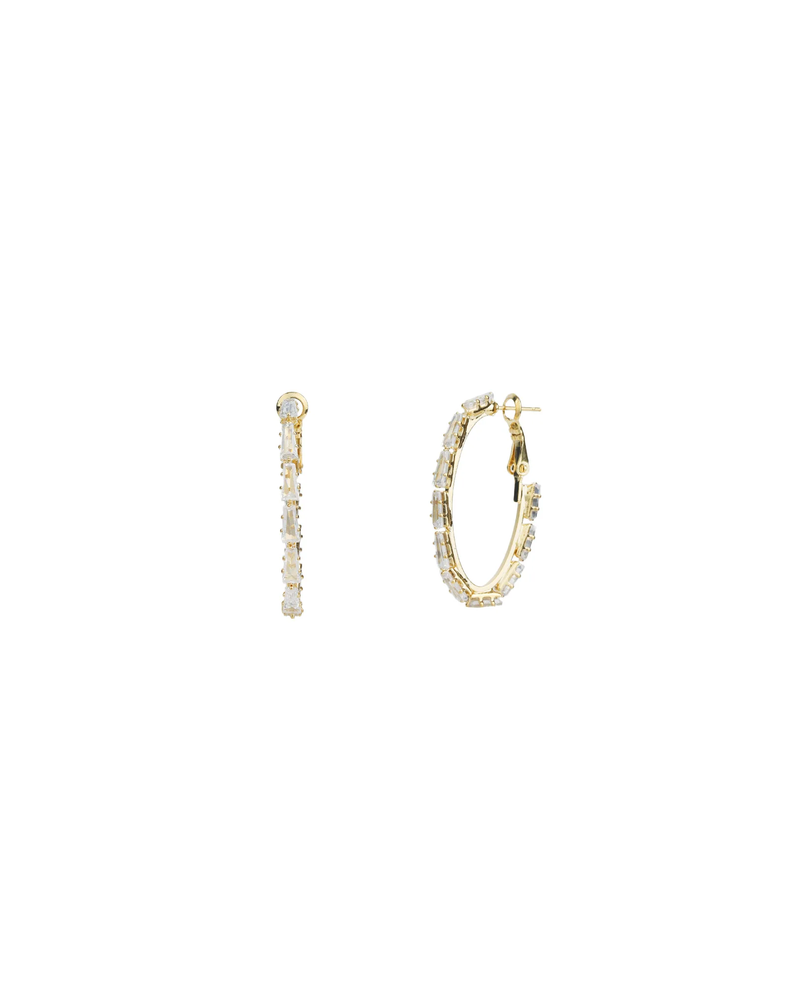 Baguette Oval CZ Hoops