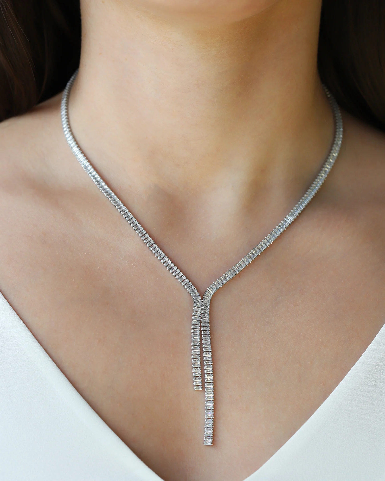 Baguette CZ Lariat - Image 2