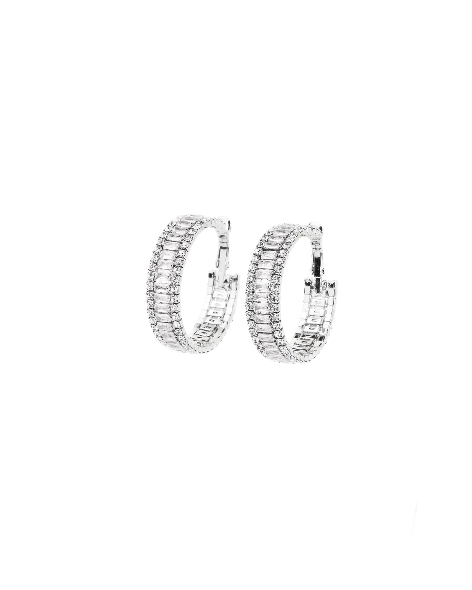 Baguette CZ Row Hoop | 34mm - Image 3